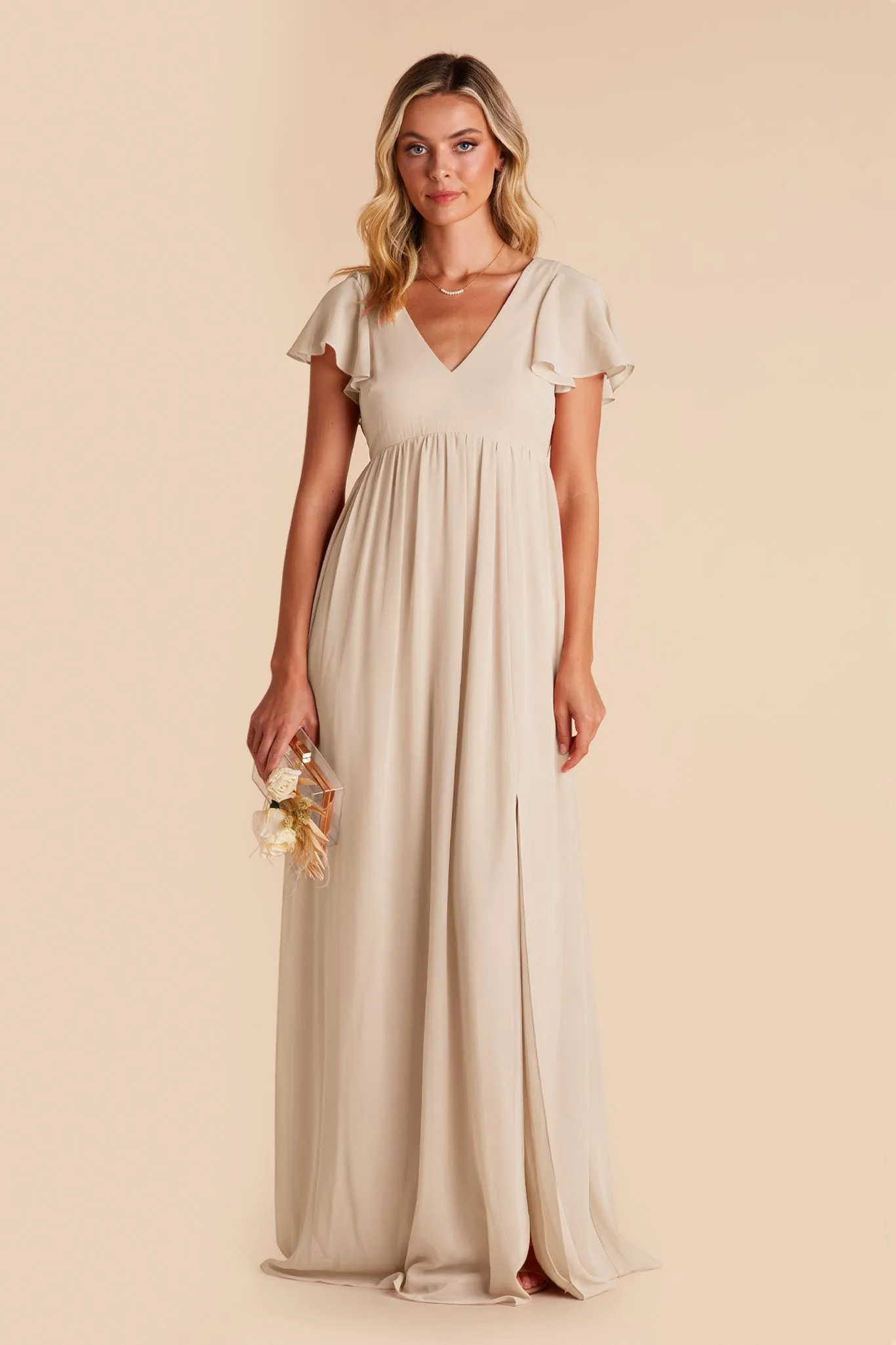 Hannah Chiffon Dress - Classic Champagne sold by Birdy Grey product image thumbnail 5