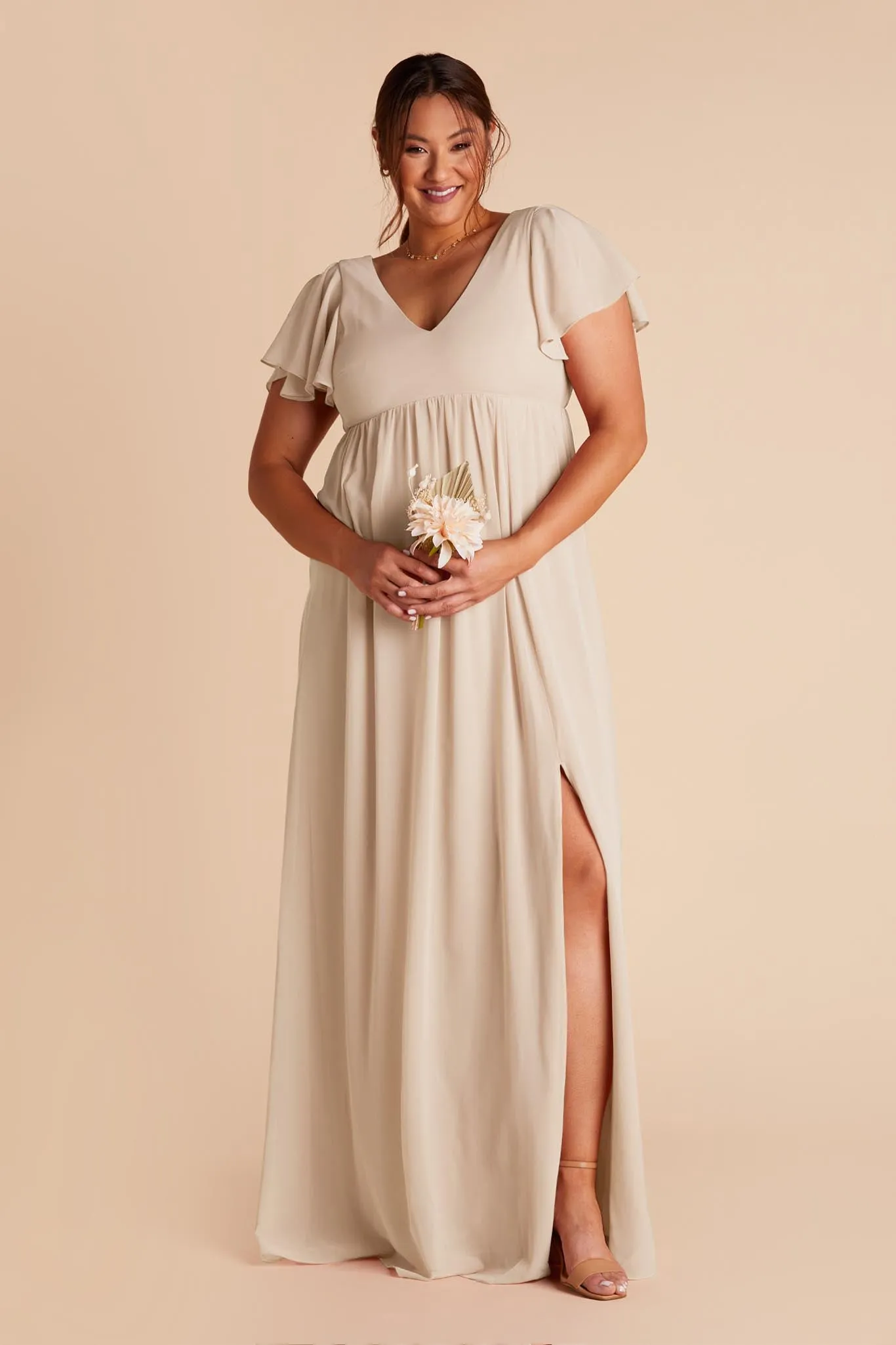 Hannah Chiffon Dress - Classic Champagne sold by Birdy Grey product image thumbnail 3