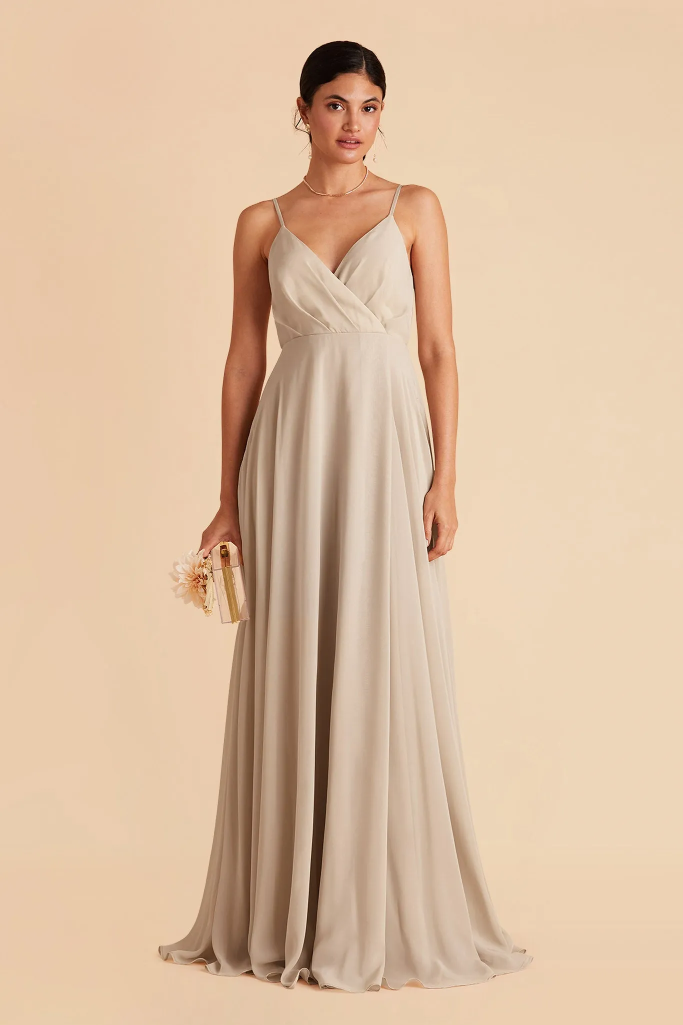 Kaia Chiffon Dress - Classic Champagne sold by Birdy Grey