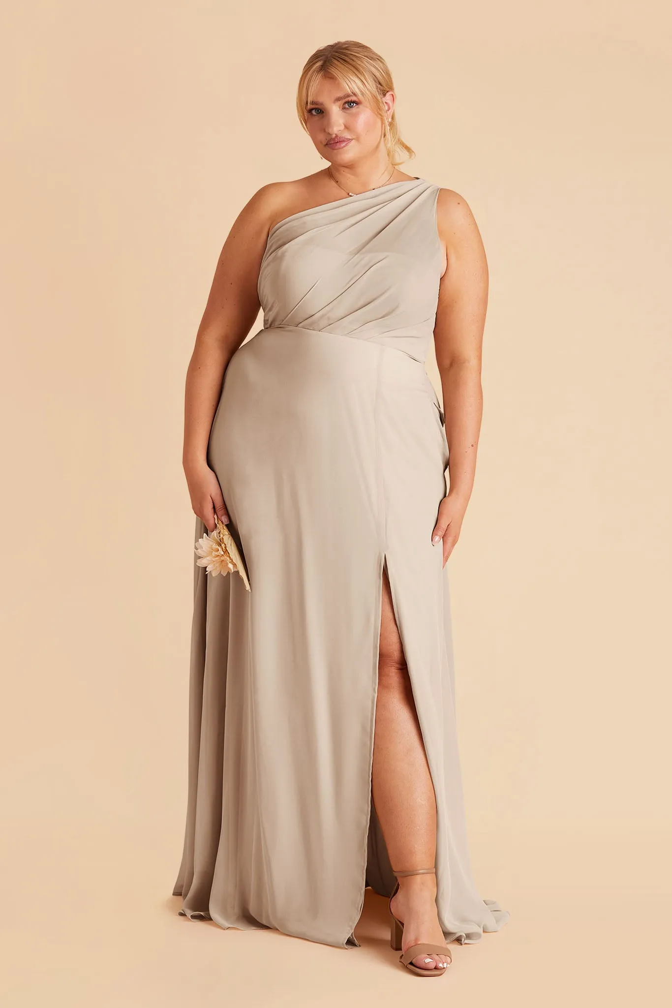 Kira Chiffon Dress With Slit - Classic Champagne sold by Birdy Grey product image thumbnail 2