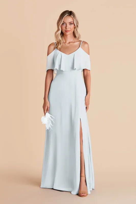 Jane Chiffon Dress With Slit - Mist Blue sold by Birdy Grey