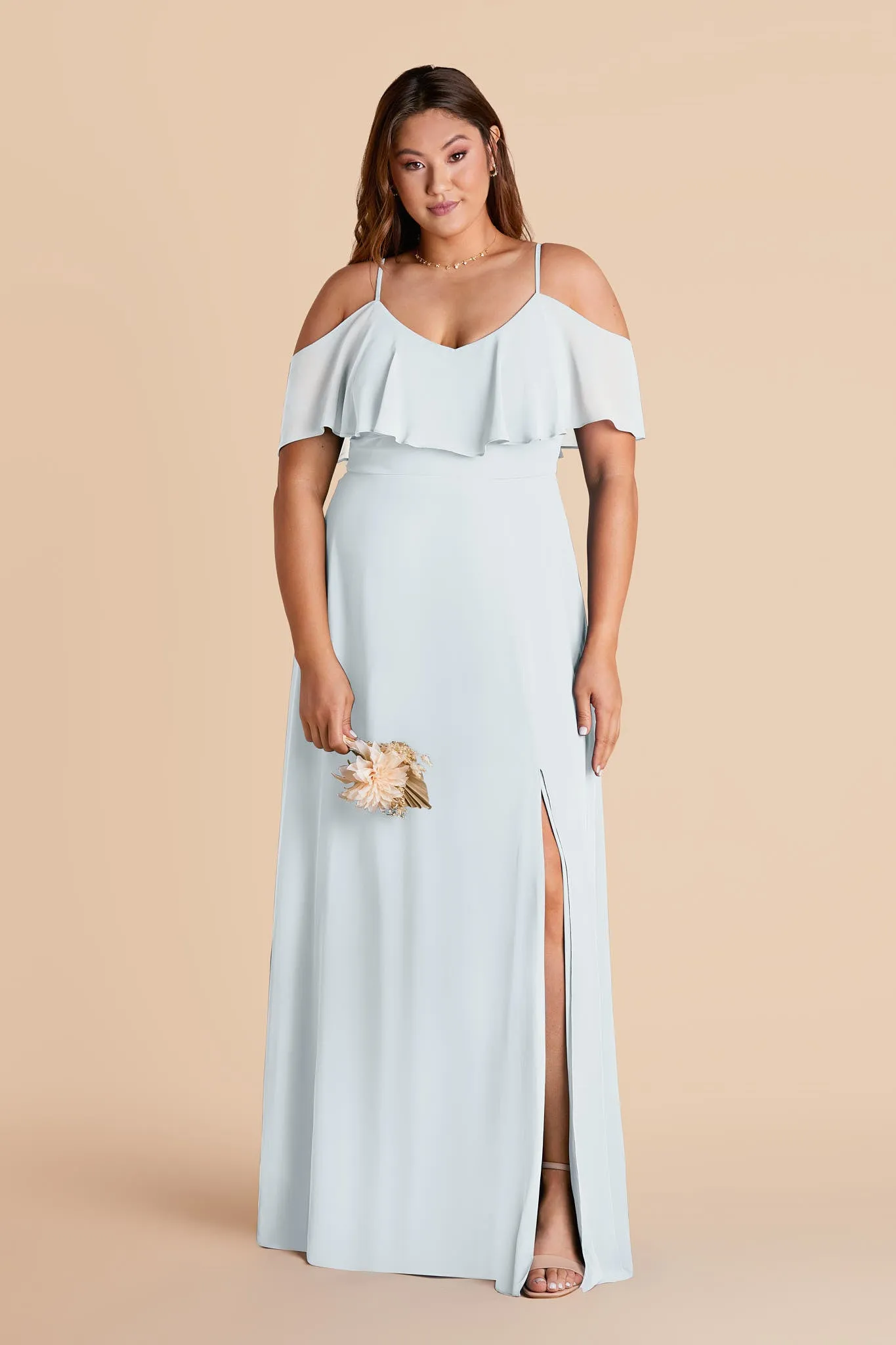 Jane Chiffon Dress With Slit - Mist Blue sold by Birdy Grey product image thumbnail 2