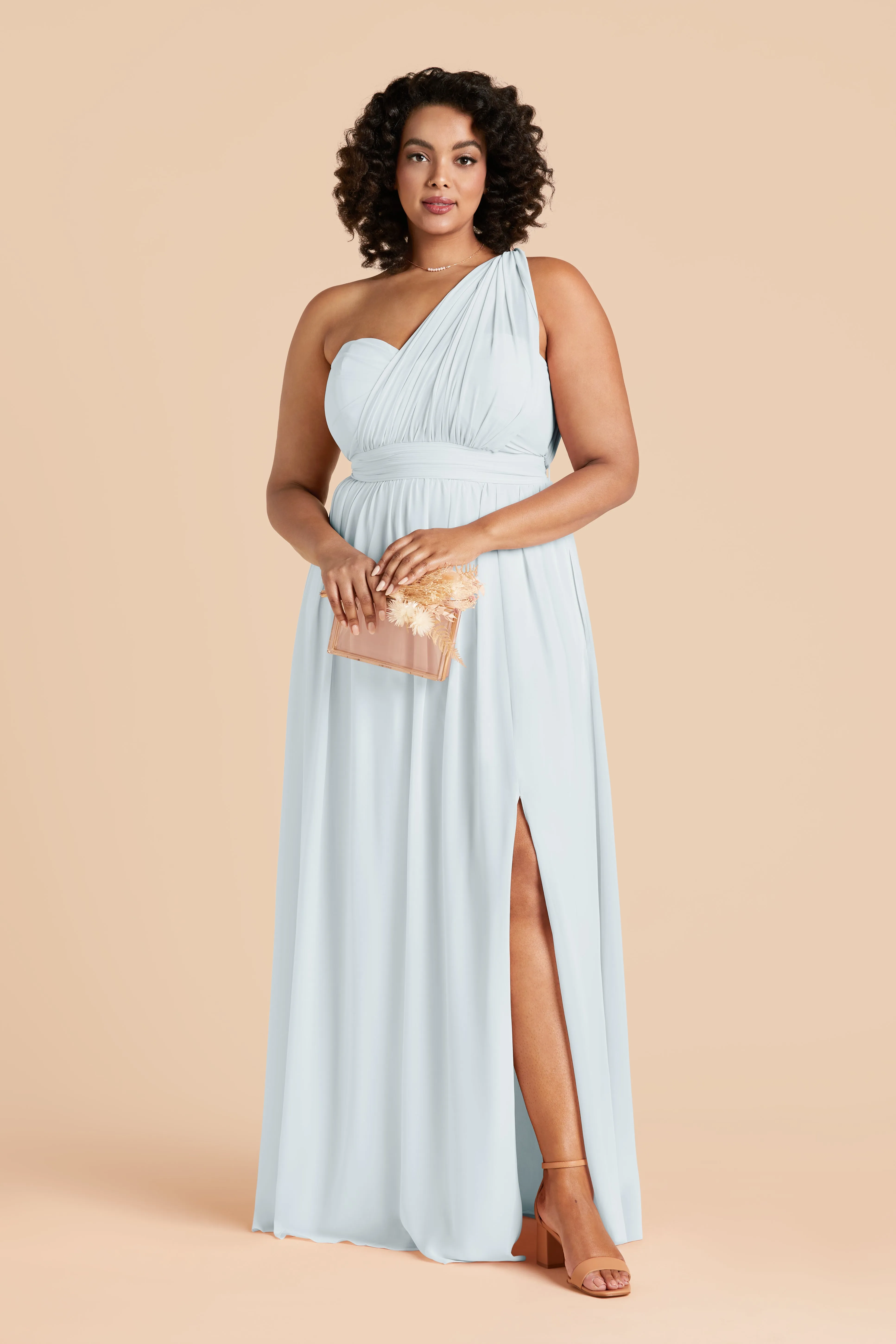 Grace Chiffon Dress With Slit - Mist Blue sold by Birdy Grey product image thumbnail 3