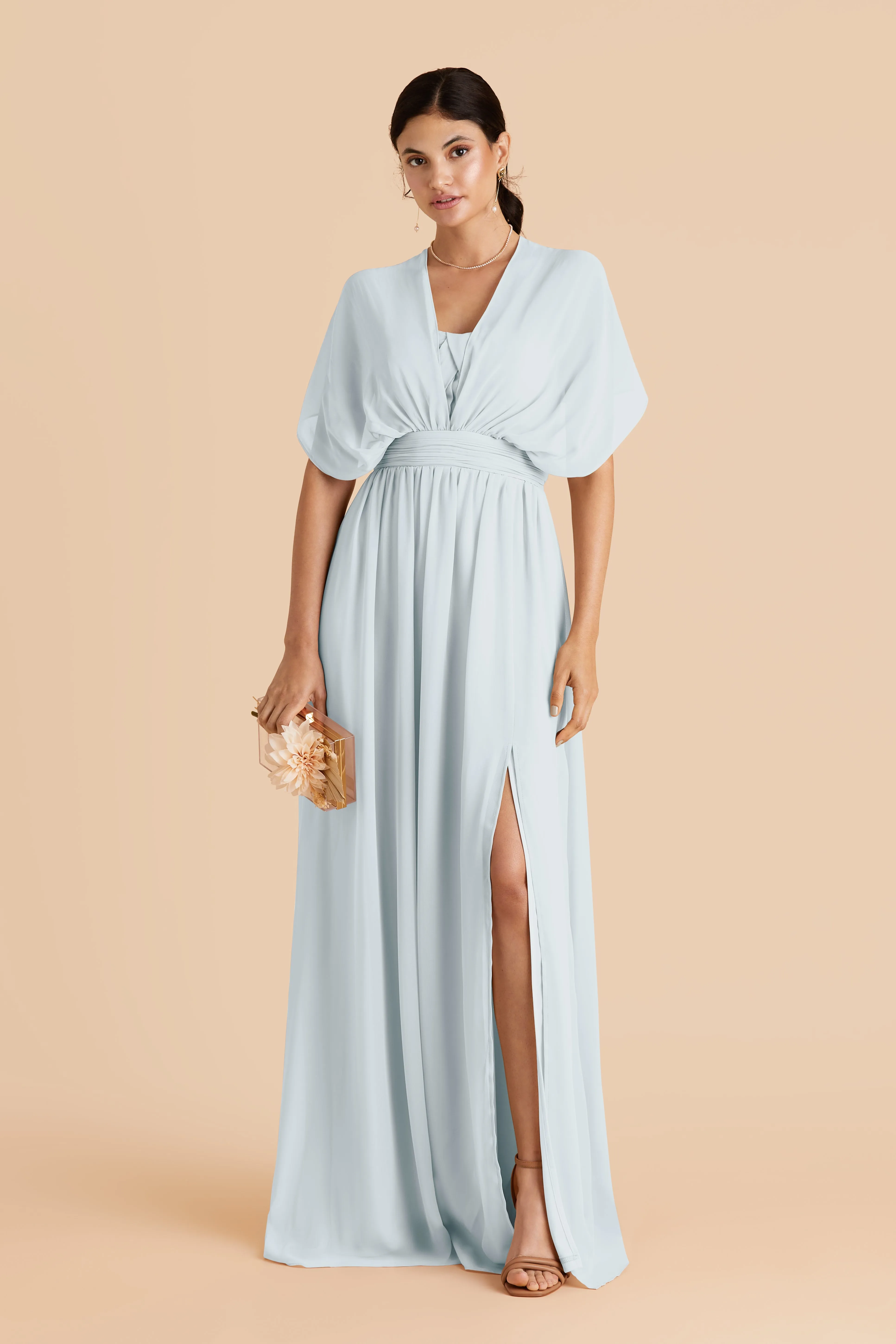 Grace Chiffon Dress With Slit - Mist Blue sold by Birdy Grey product image thumbnail 4