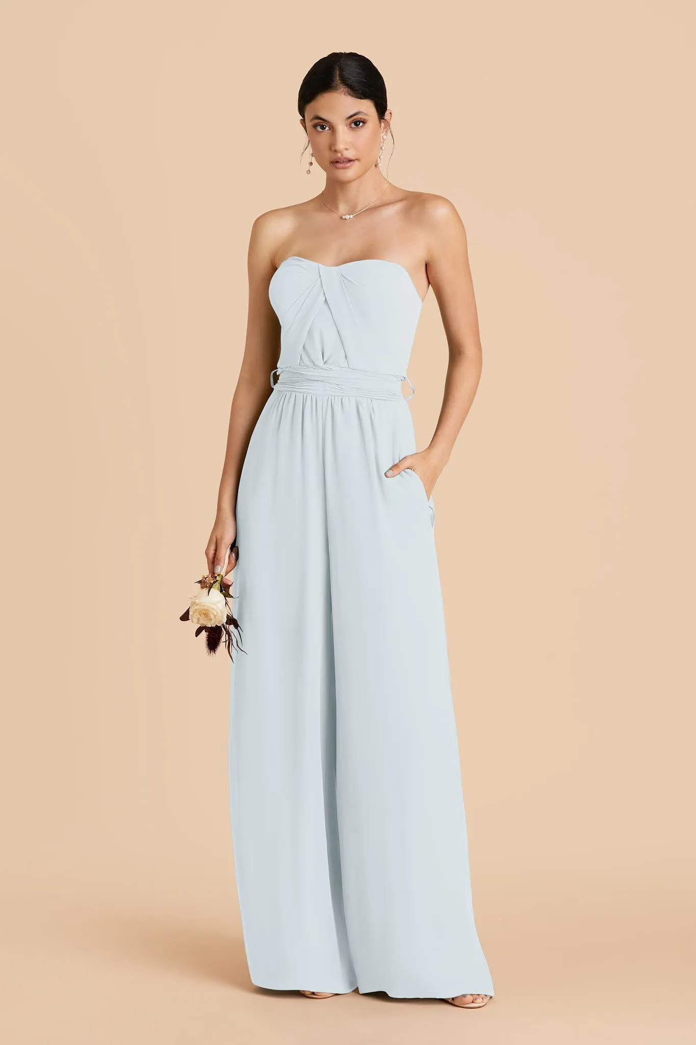 Gigi Chiffon Jumpsuit - Mist Blue sold by Birdy Grey product image thumbnail 4