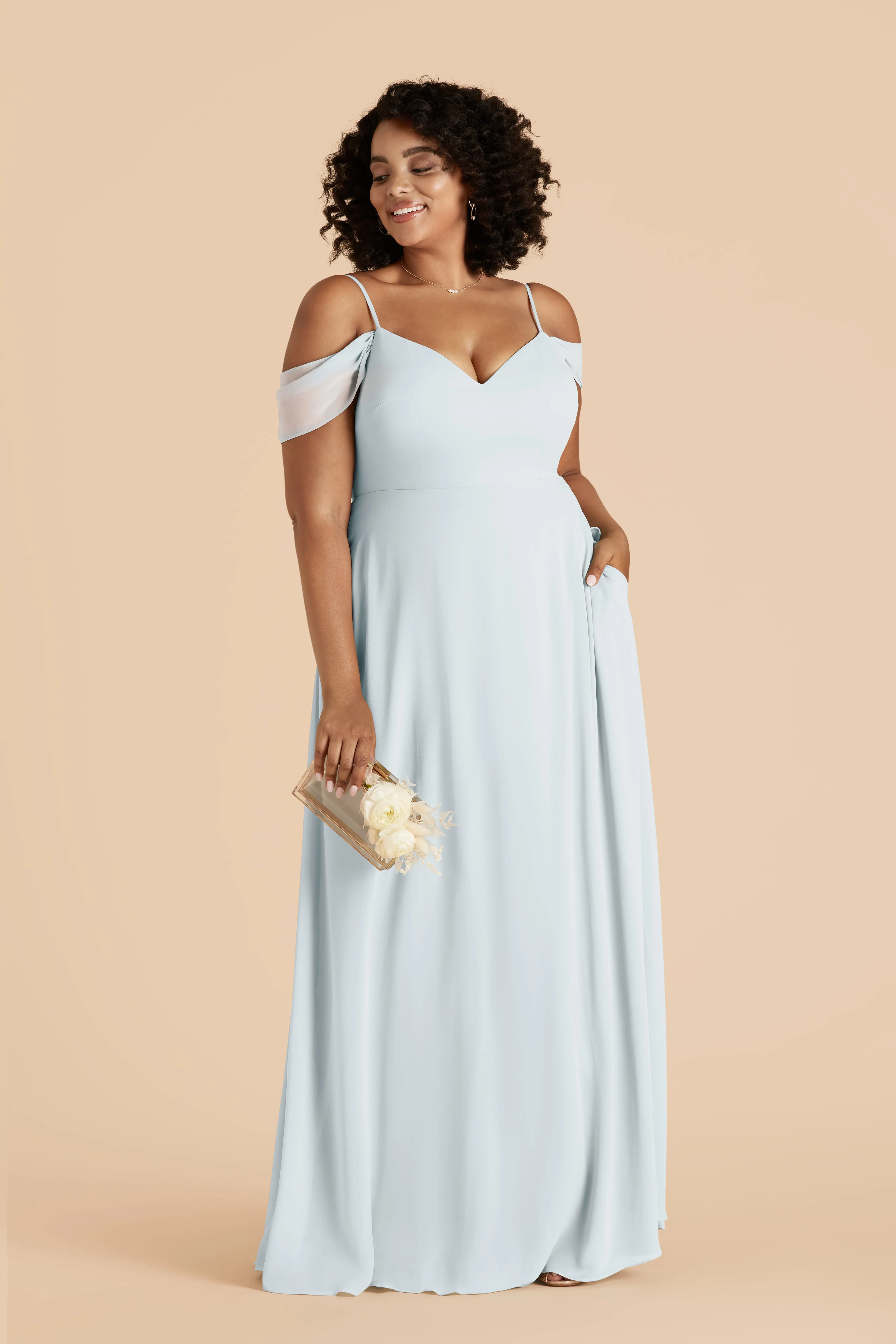 Devin Chiffon Dress - Mist Blue sold by Birdy Grey product image thumbnail 5