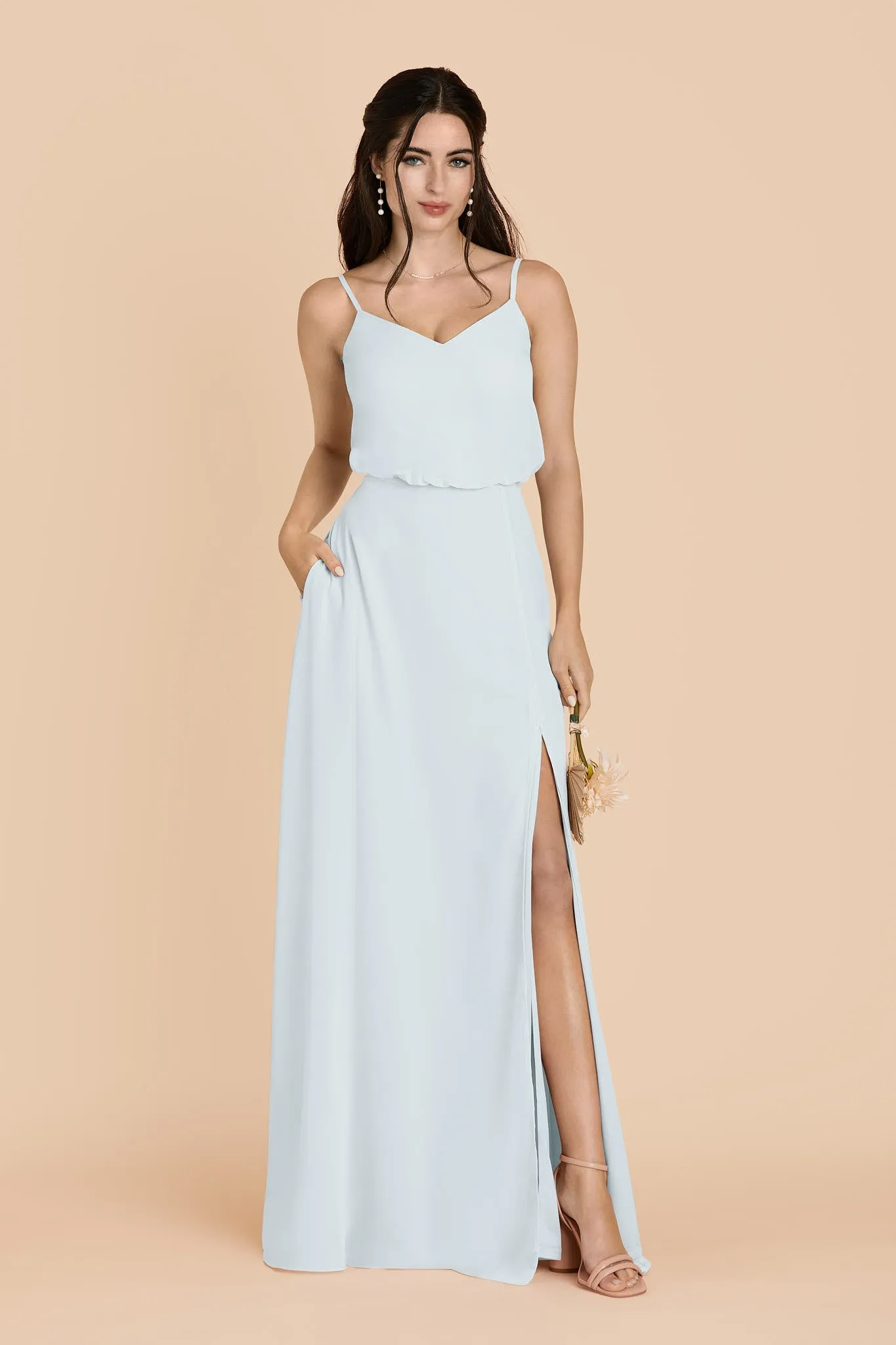 Gwennie Chiffon Dress With Slit - Mist Blue sold by Birdy Grey product image thumbnail 3