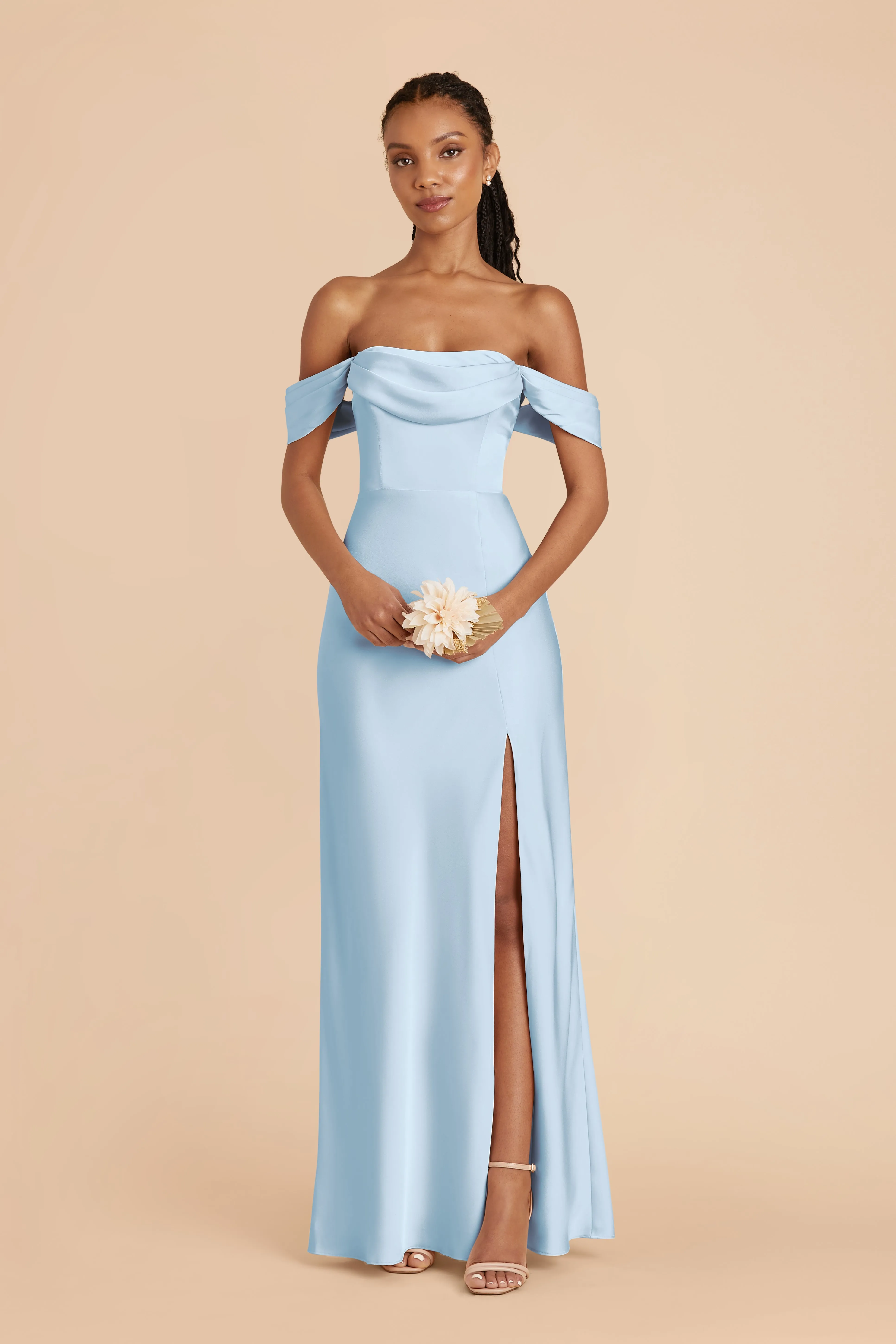 Mia Matte Satin Dress - Sky Blue sold by Birdy Grey product image thumbnail 4