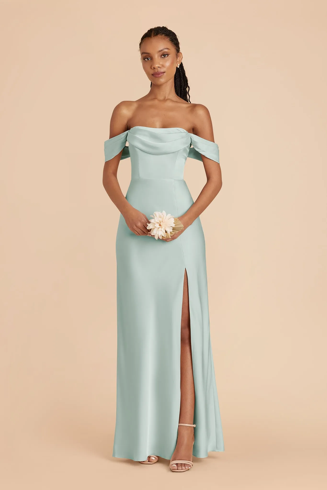 Mia Matte Satin Dress - Mint sold by Birdy Grey product image thumbnail 3