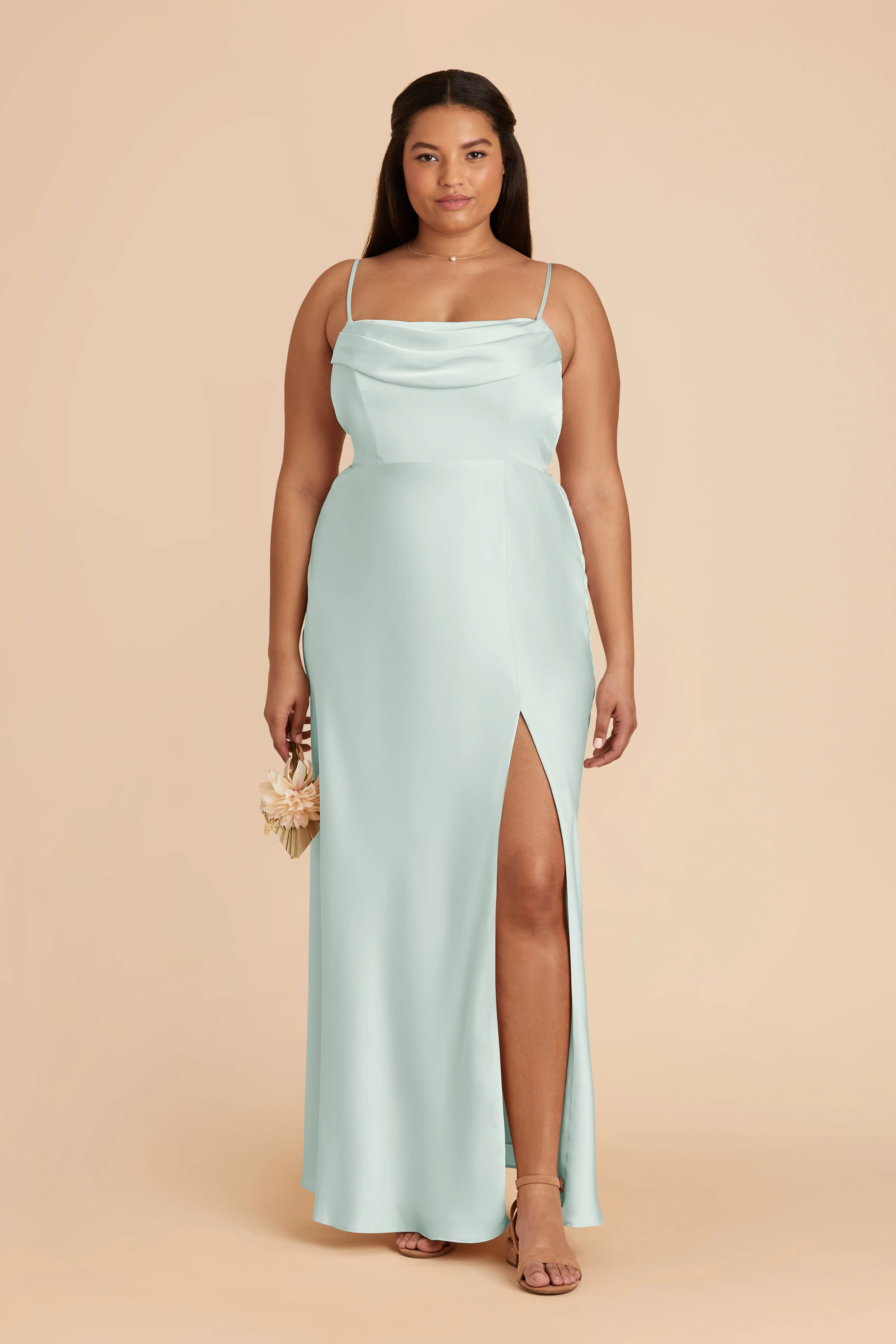 Mia Matte Satin Dress - Mint sold by Birdy Grey product image thumbnail 2