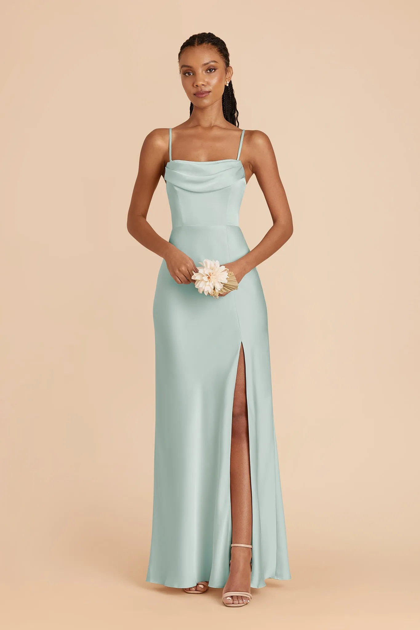 Mia Matte Satin Dress - Mint sold by Birdy Grey product image thumbnail 4