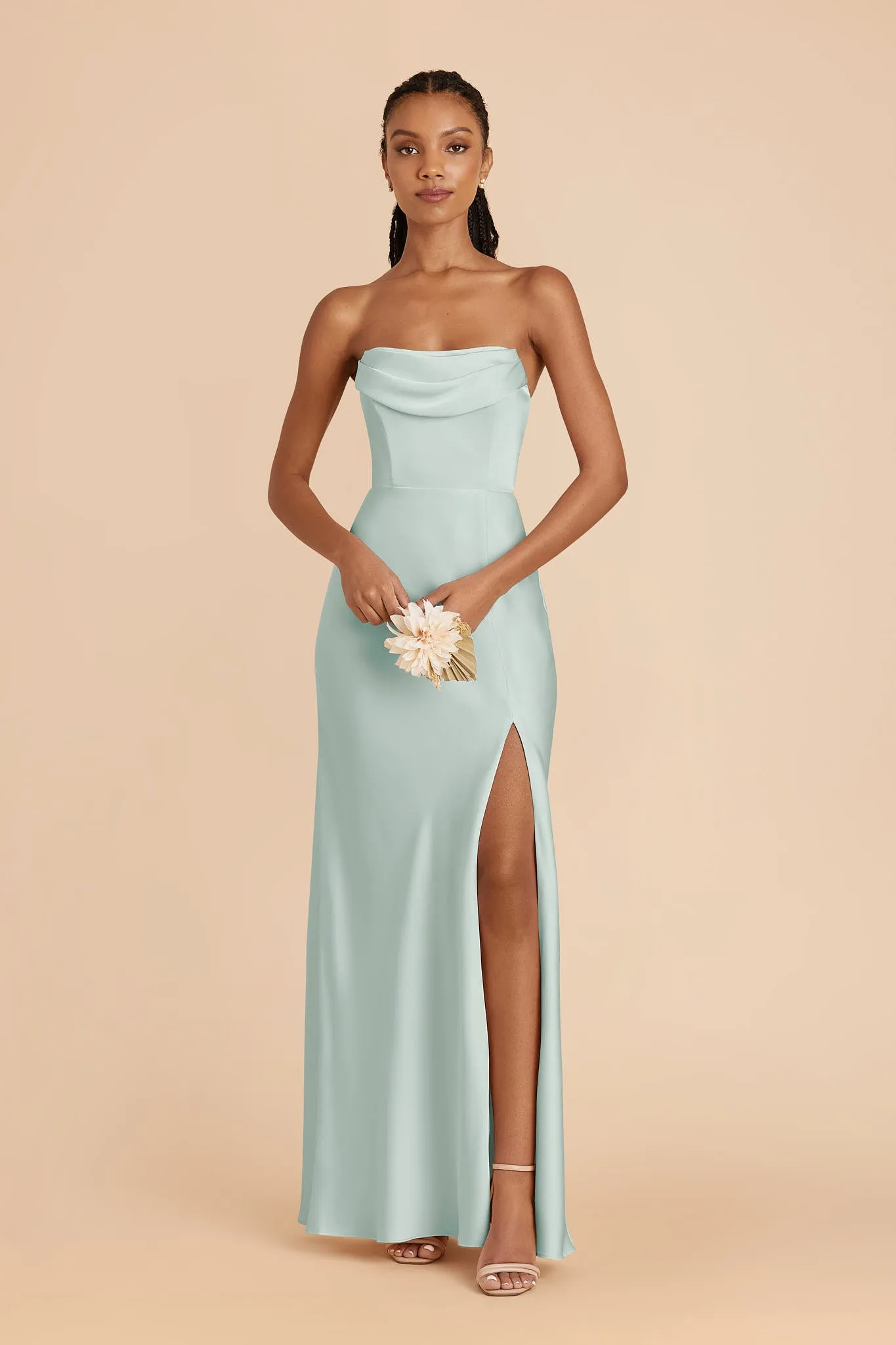 Mia Matte Satin Dress - Mint sold by Birdy Grey product image thumbnail 5