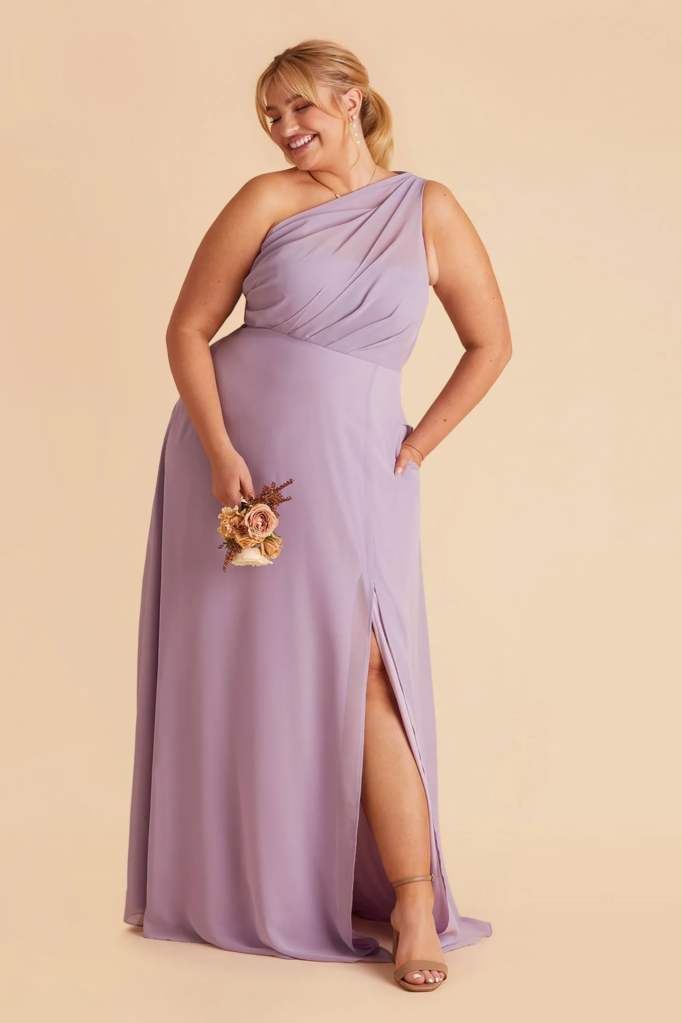 Kira Chiffon Dress With Slit - Lavender sold by Birdy Grey product image thumbnail 2