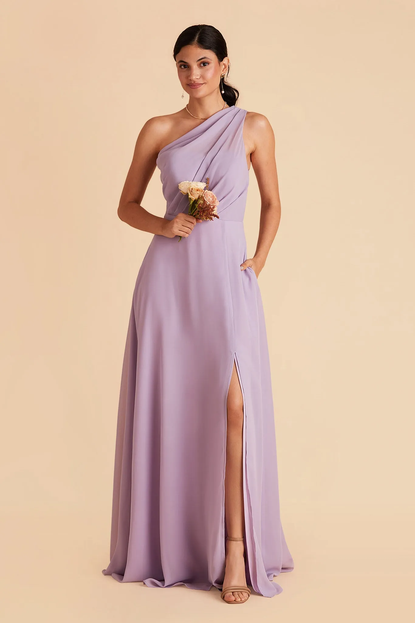 Kira Chiffon Dress With Slit - Lavender sold by Birdy Grey product image thumbnail 3