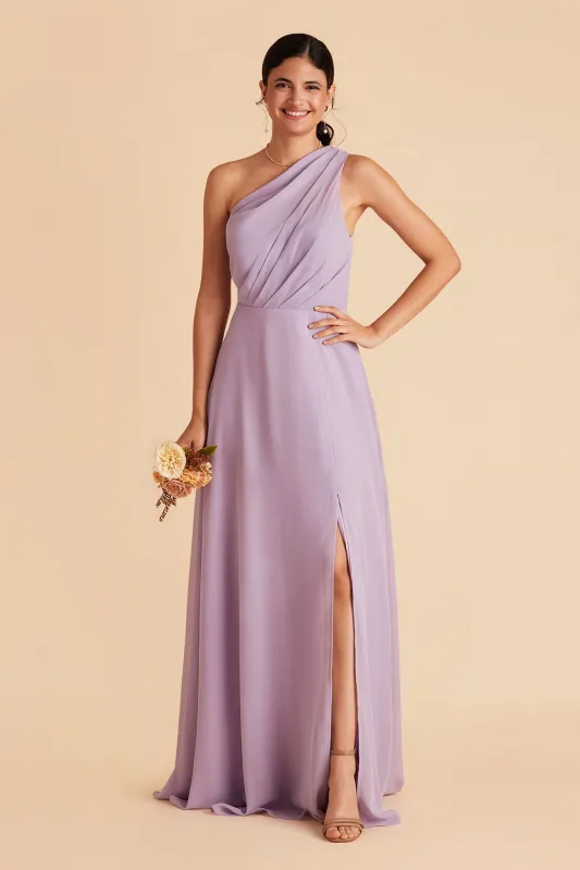 Kira Chiffon Dress With Slit - Lavender sold by Birdy Grey