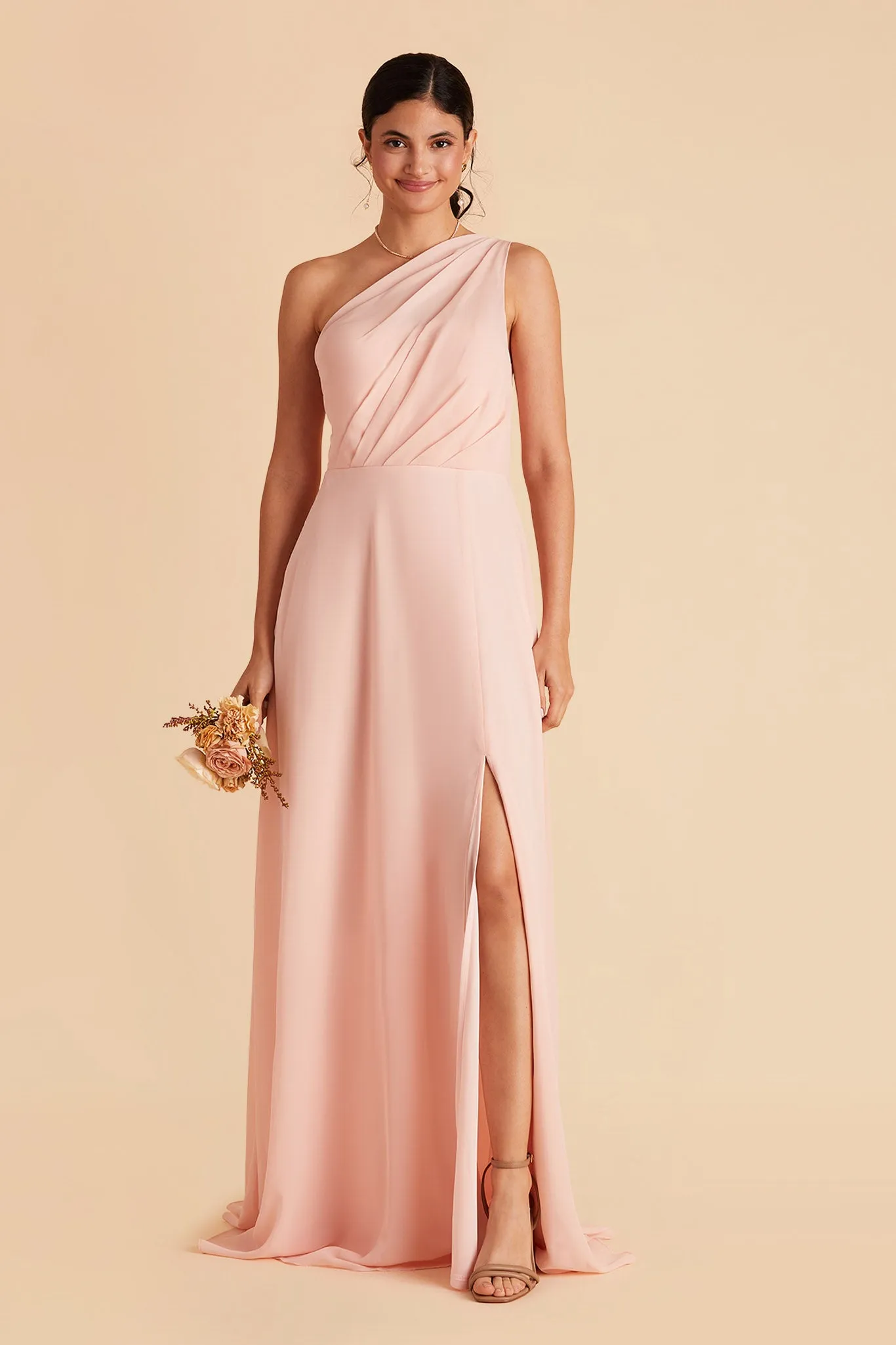 Kira Chiffon Dress With Slit - Blush Pink sold by Birdy Grey product image thumbnail 4