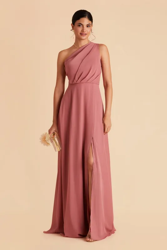 Kira Chiffon Dress With Slit - Mulberry sold by Birdy Grey