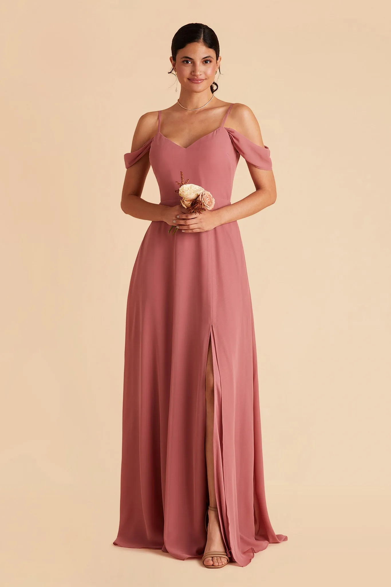 Devin Chiffon Dress With Slit - Mulberry sold by Birdy Grey product image thumbnail 3