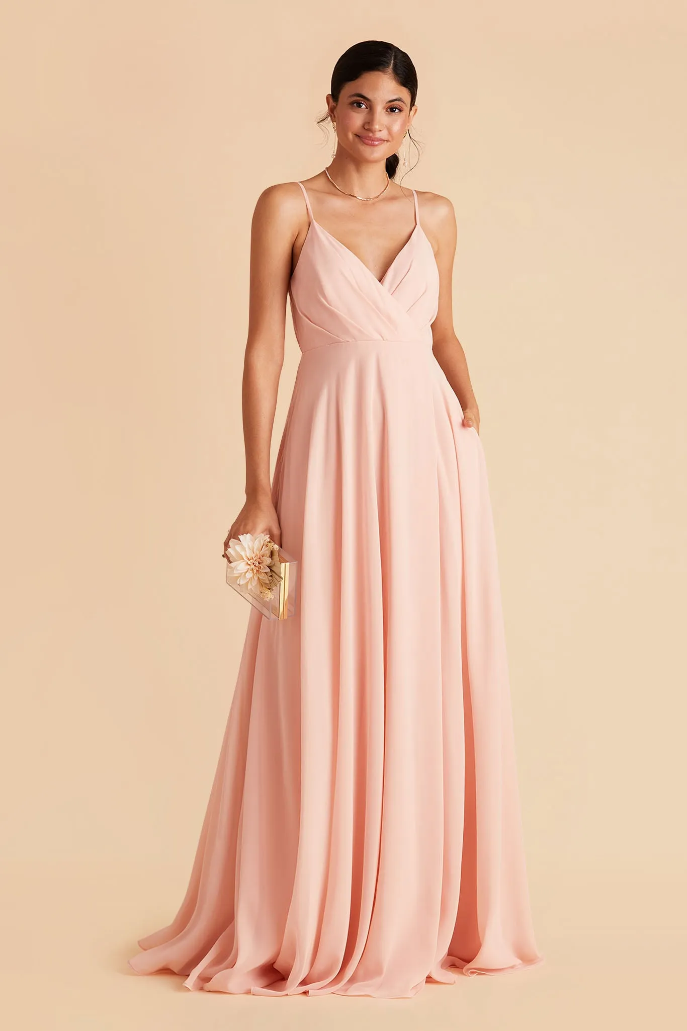 Kaia Chiffon Dress - Blush Pink sold by Birdy Grey