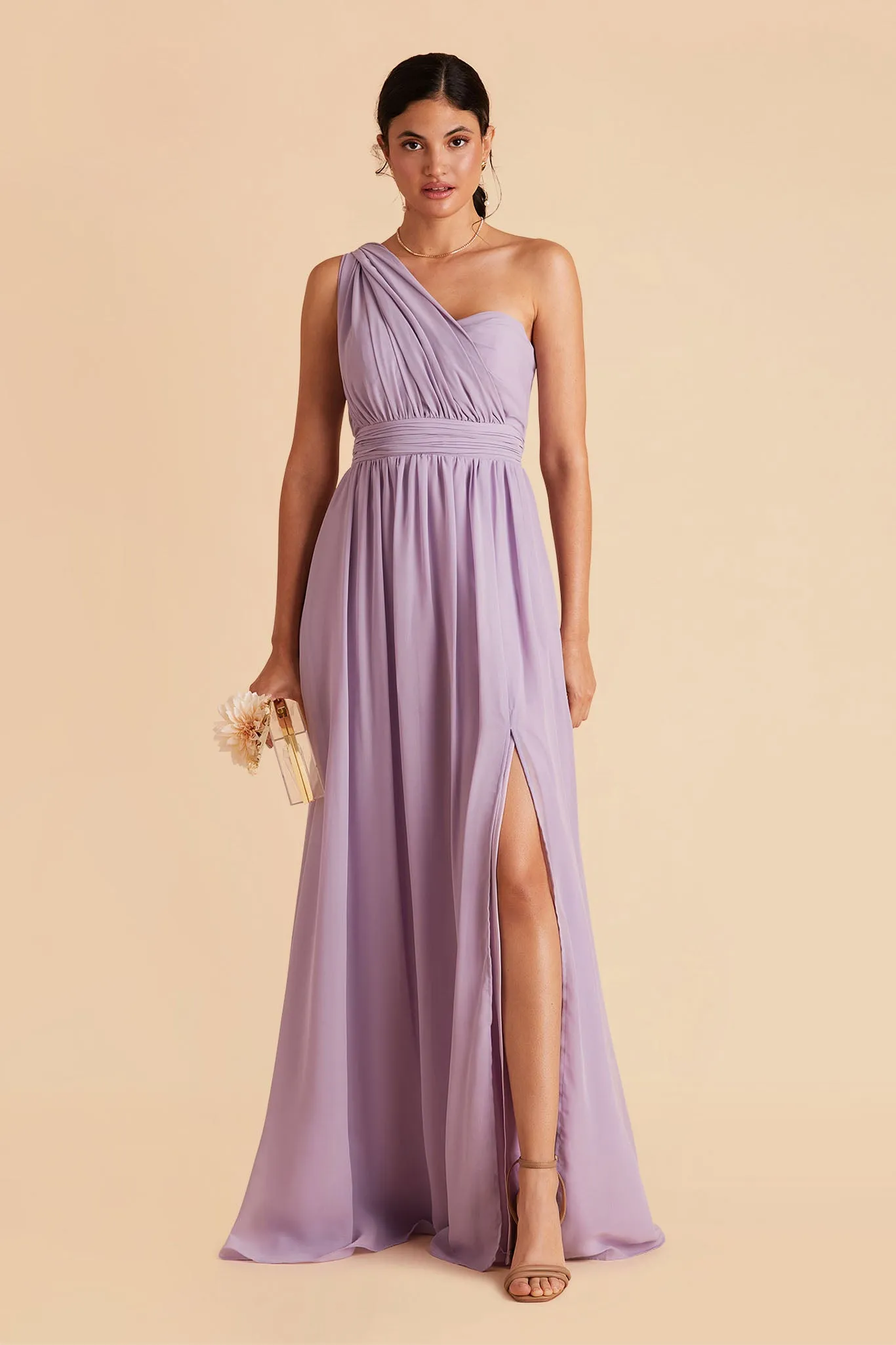 Grace Chiffon Dress With Slit - Lavender sold by Birdy Grey product image thumbnail 3
