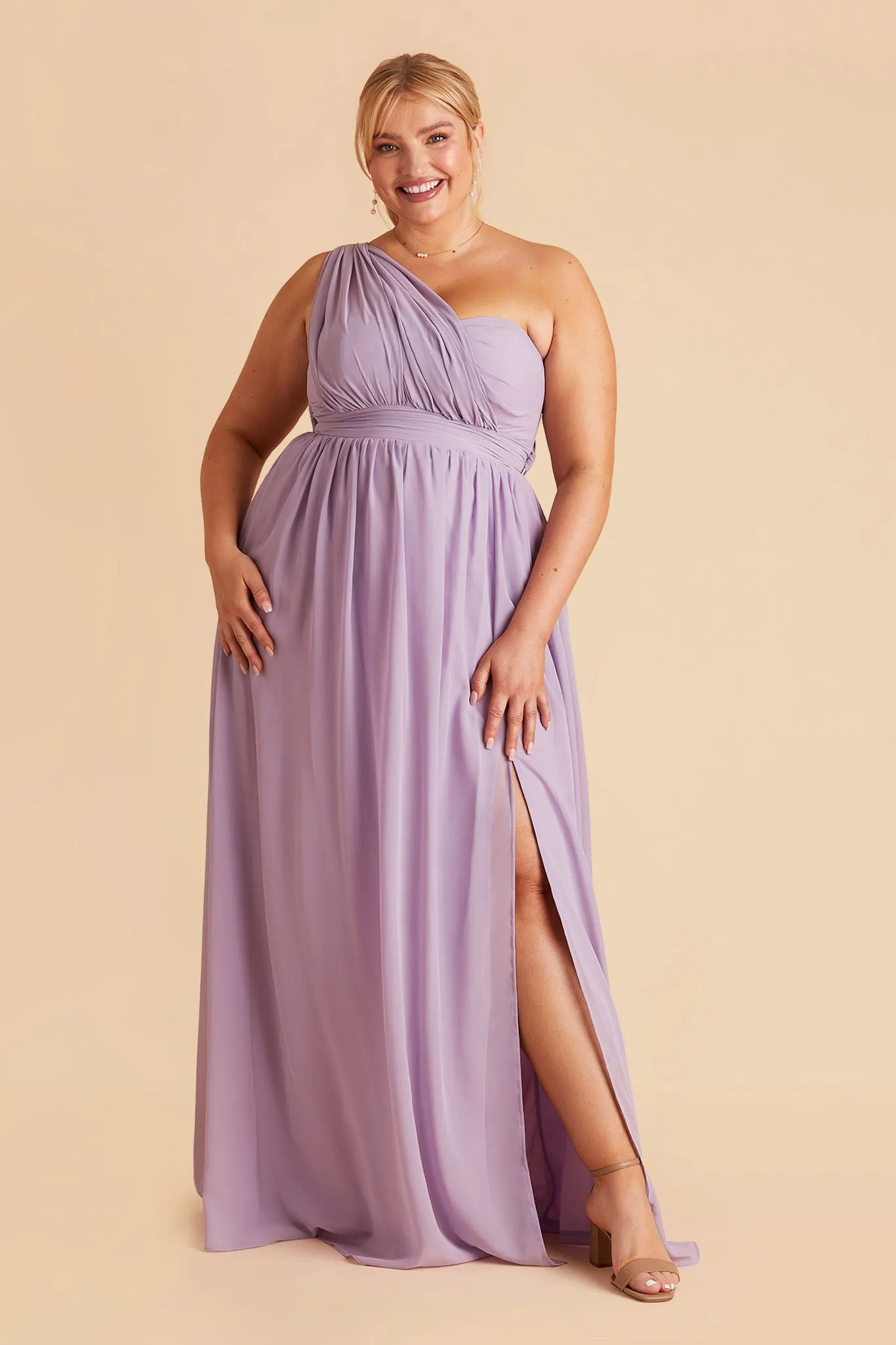 Grace Chiffon Dress With Slit - Lavender sold by Birdy Grey product image thumbnail 2