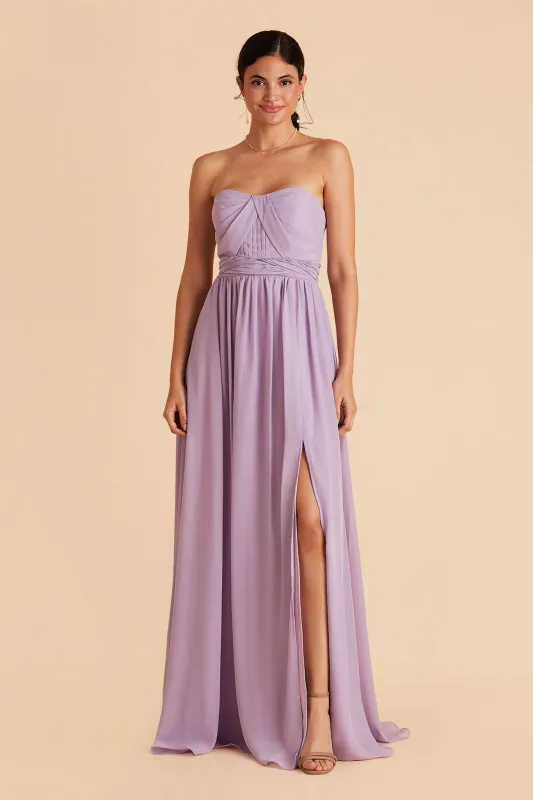 Grace Chiffon Dress With Slit - Lavender sold by Birdy Grey