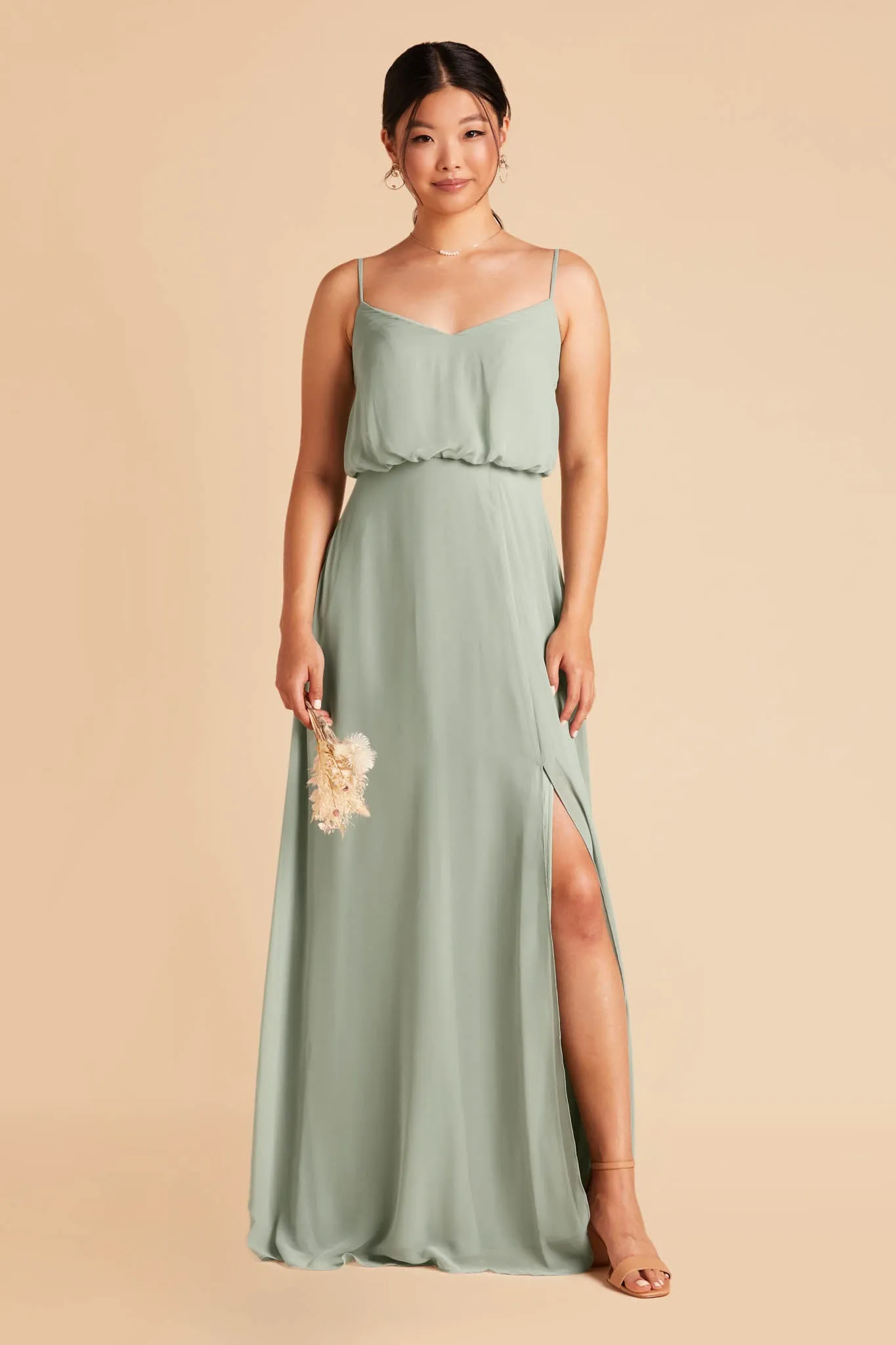 Gwennie Chiffon Dress With Slit - Sage sold by Birdy Grey product image thumbnail 5