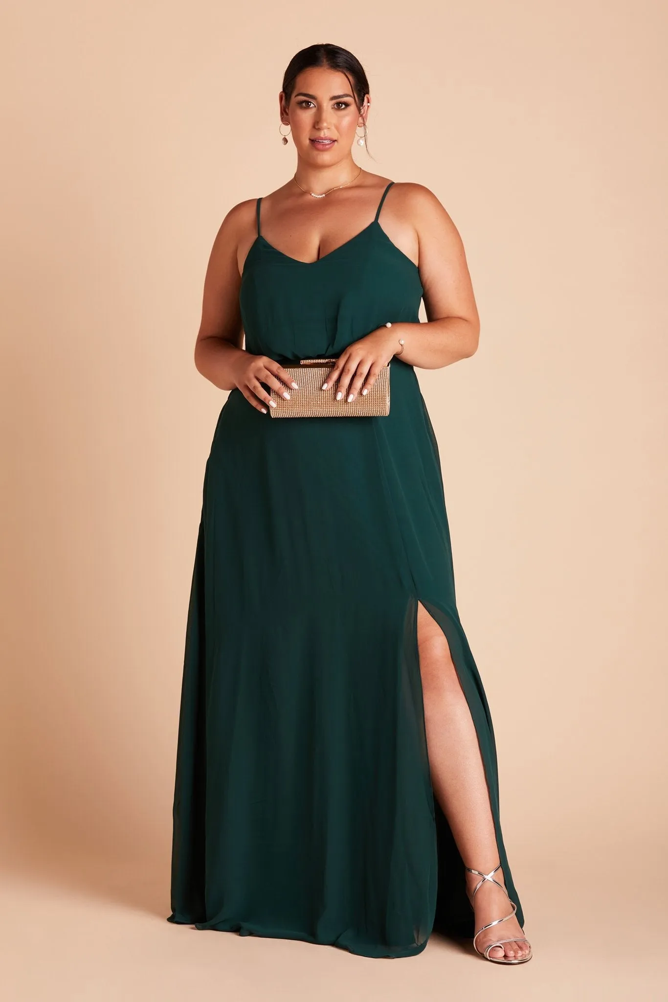 Gwennie Chiffon Dress With Slit - Emerald sold by Birdy Grey product image thumbnail 2