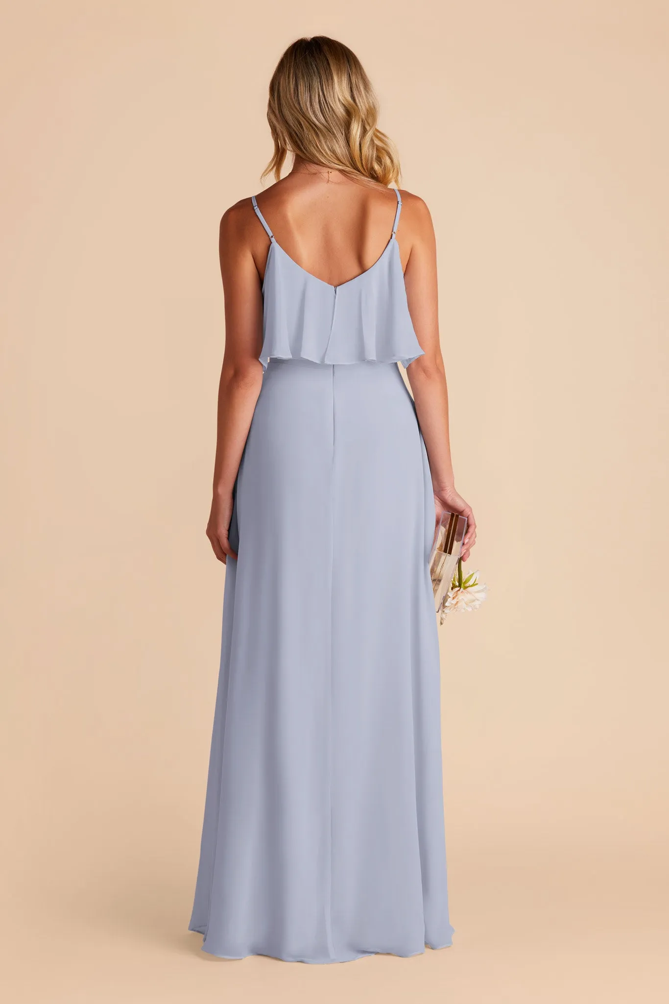 Jane Chiffon Dress With Slit - Dusty Blue sold by Birdy Grey product image thumbnail 5