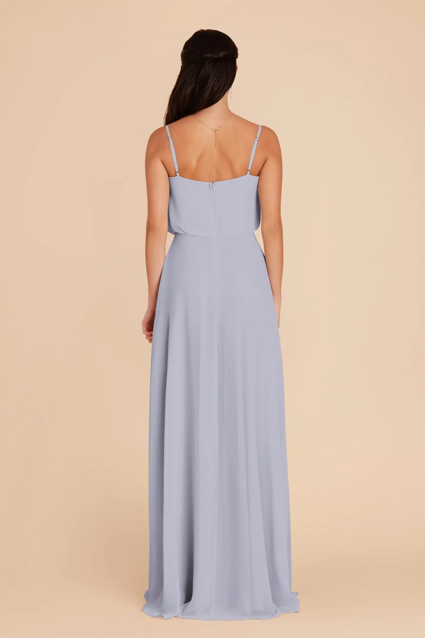 Gwennie Chiffon Dress With Slit - Dusty Blue sold by Birdy Grey product image thumbnail 5