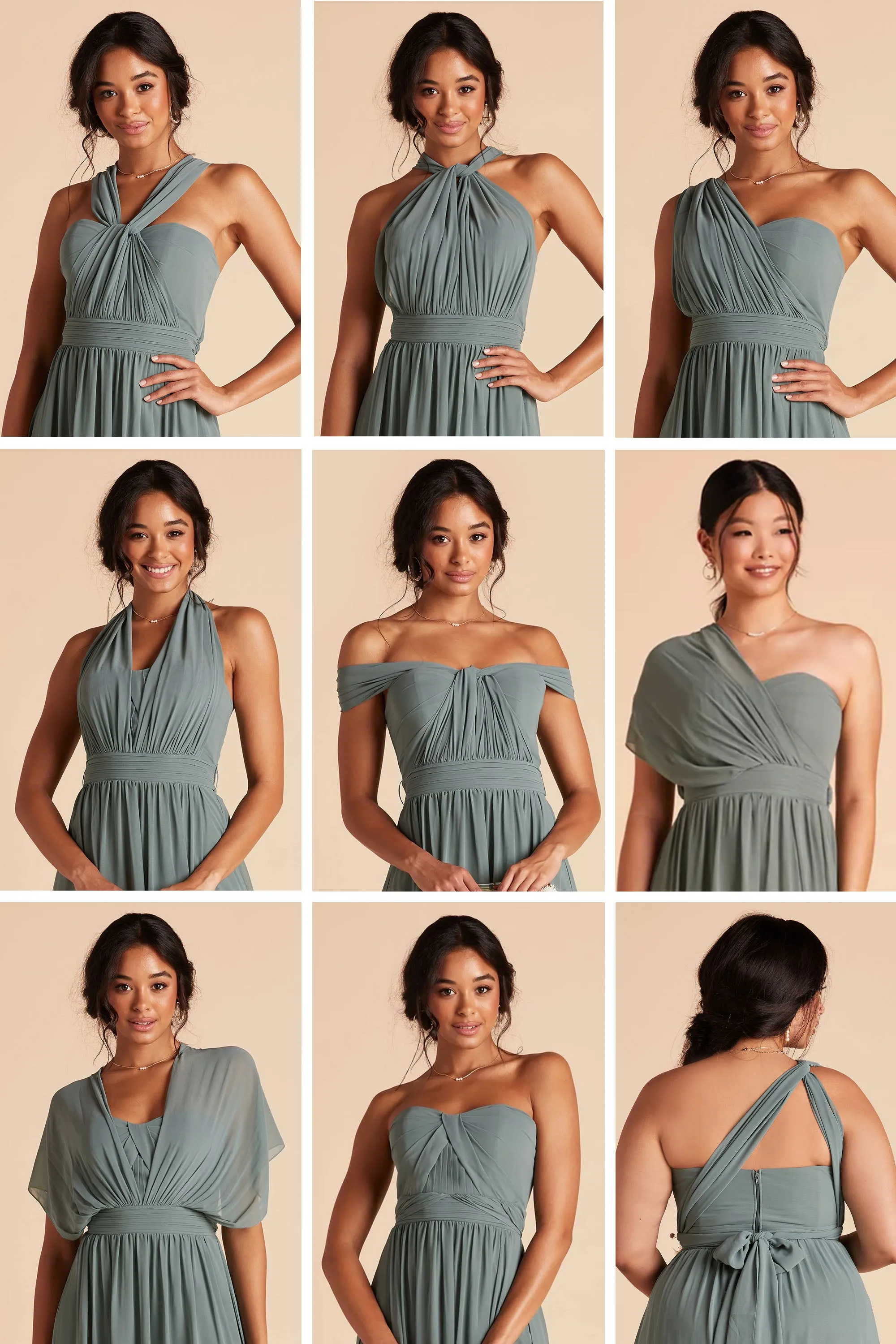 Grace Chiffon Dress With Slit - Dusty Rose sold by Birdy Grey product image thumbnail 5