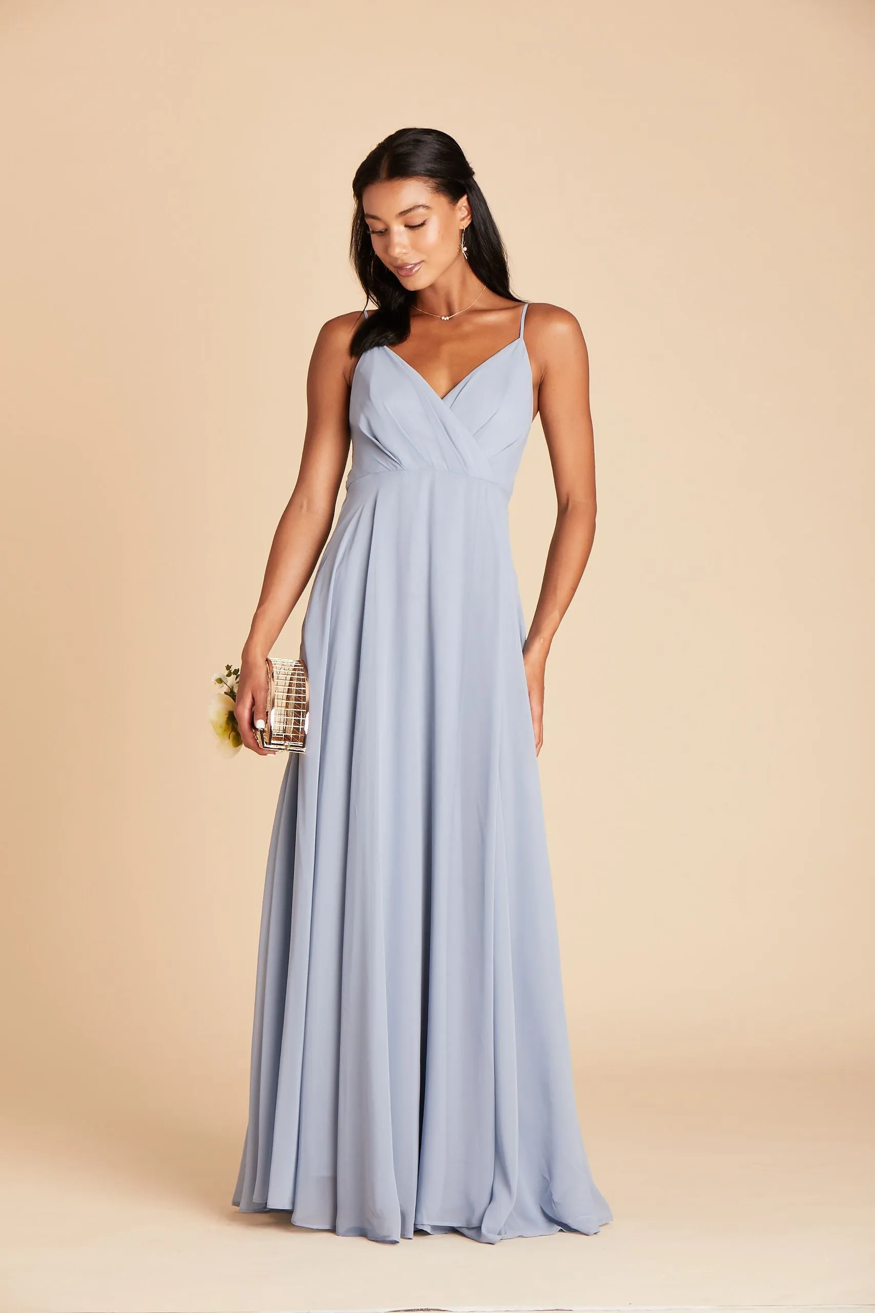 Kaia Chiffon Dress - Dusty Blue sold by Birdy Grey