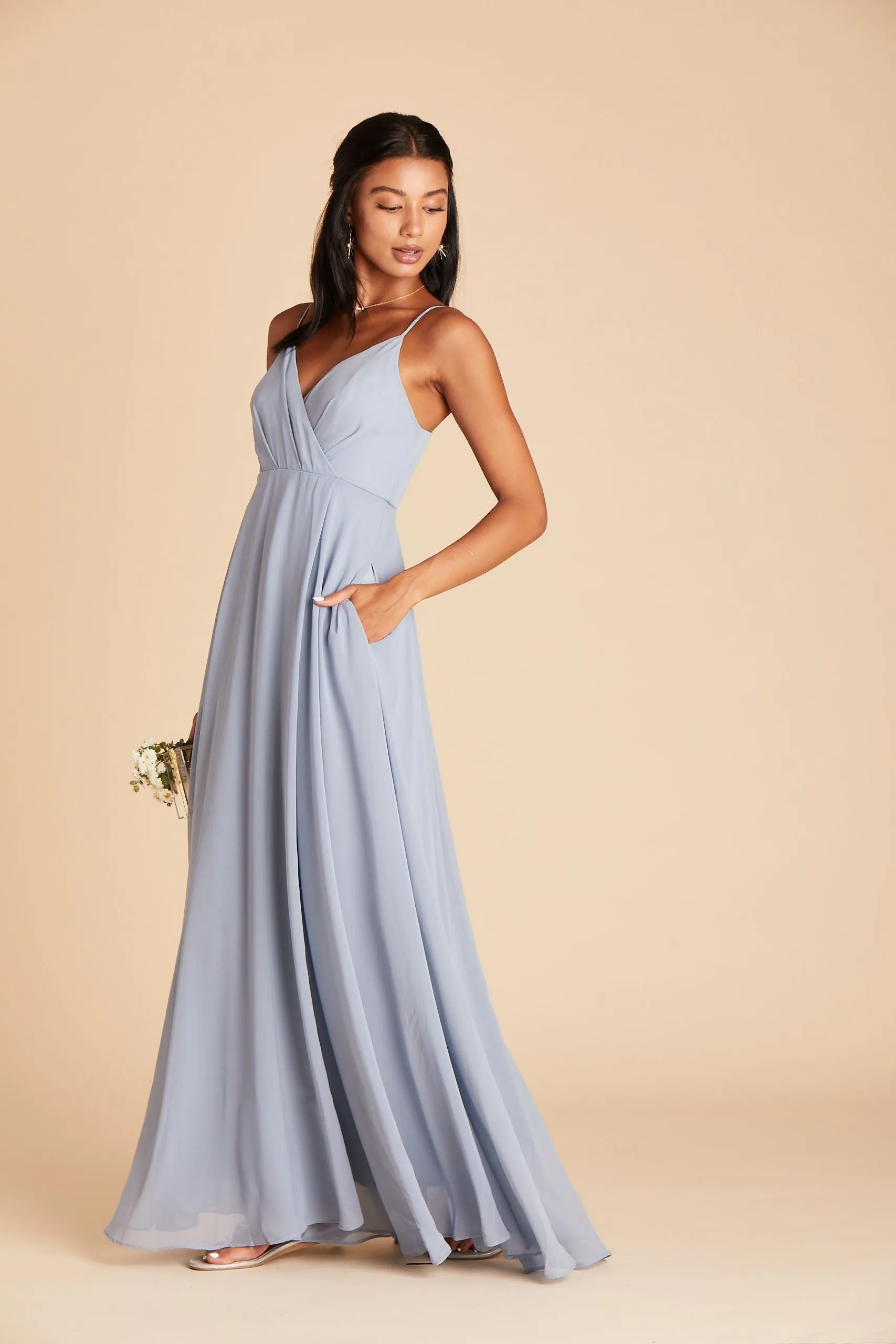 Kaia Chiffon Dress - Dusty Blue sold by Birdy Grey product image thumbnail 3