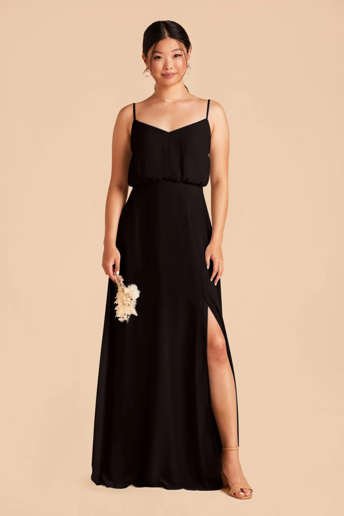 Gwennie Chiffon Dress With Slit - Black sold by Birdy Grey product image thumbnail 3