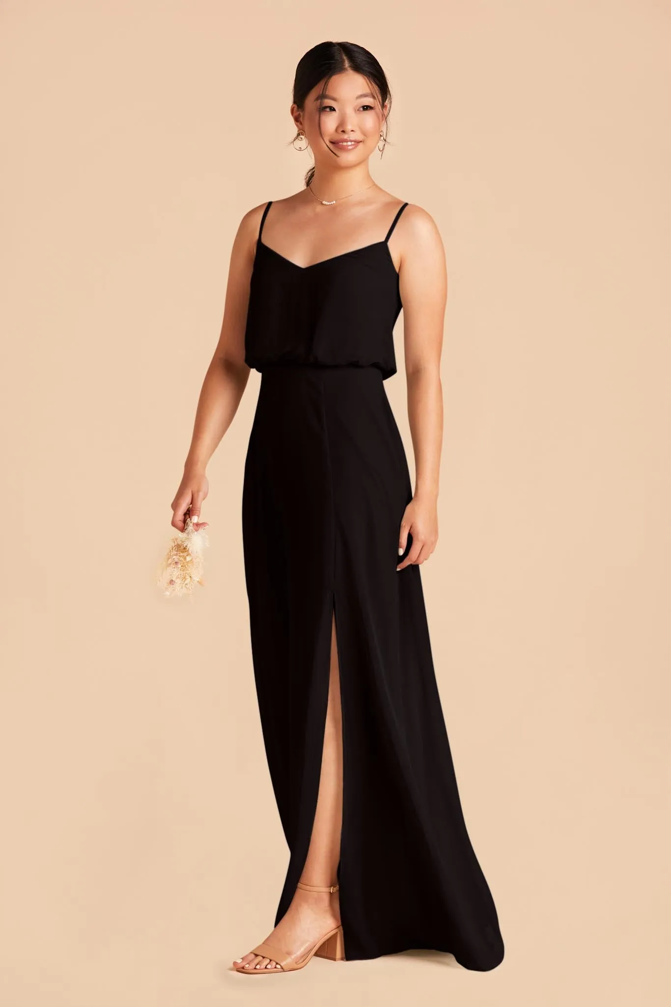 Gwennie Chiffon Dress With Slit - Black sold by Birdy Grey product image thumbnail 4