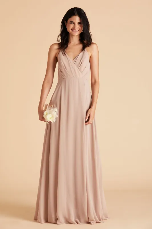 Kaia Chiffon Dress - Taupe sold by Birdy Grey