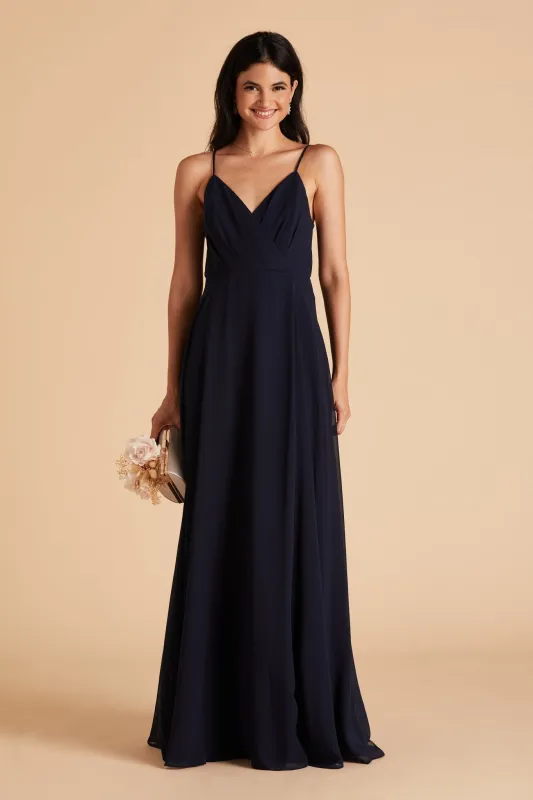 Kaia Chiffon Dress - Navy sold by Birdy Grey