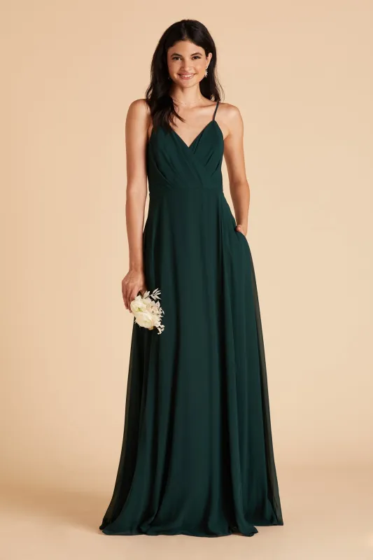 Kaia Chiffon Dress - Emerald sold by Birdy Grey