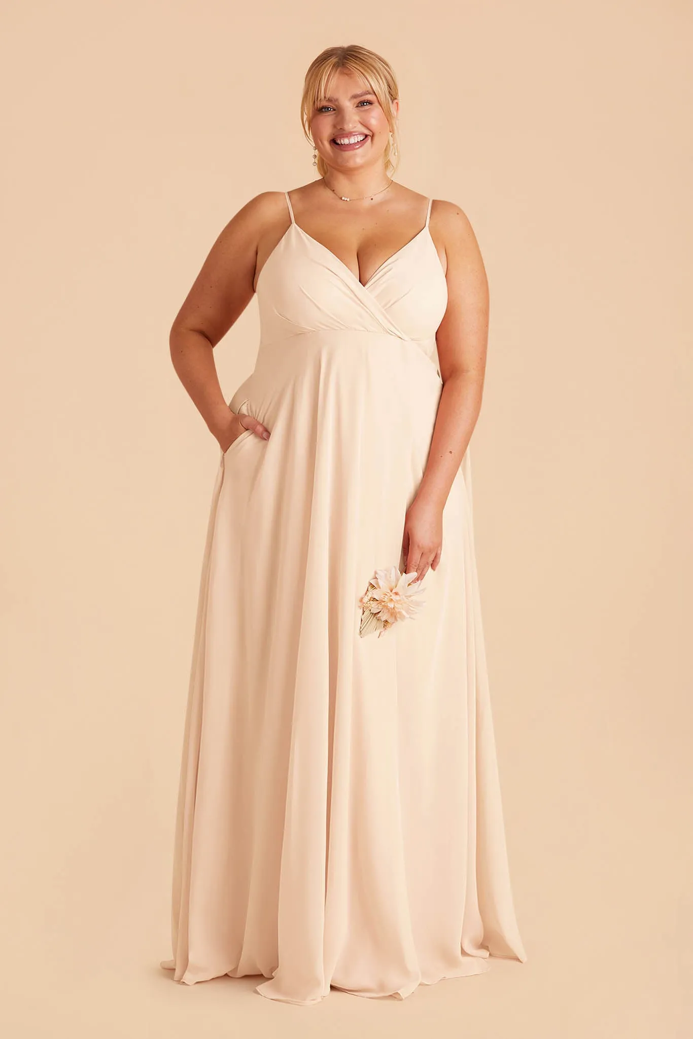 Kaia Chiffon Dress - Champagne sold by Birdy Grey product image thumbnail 2