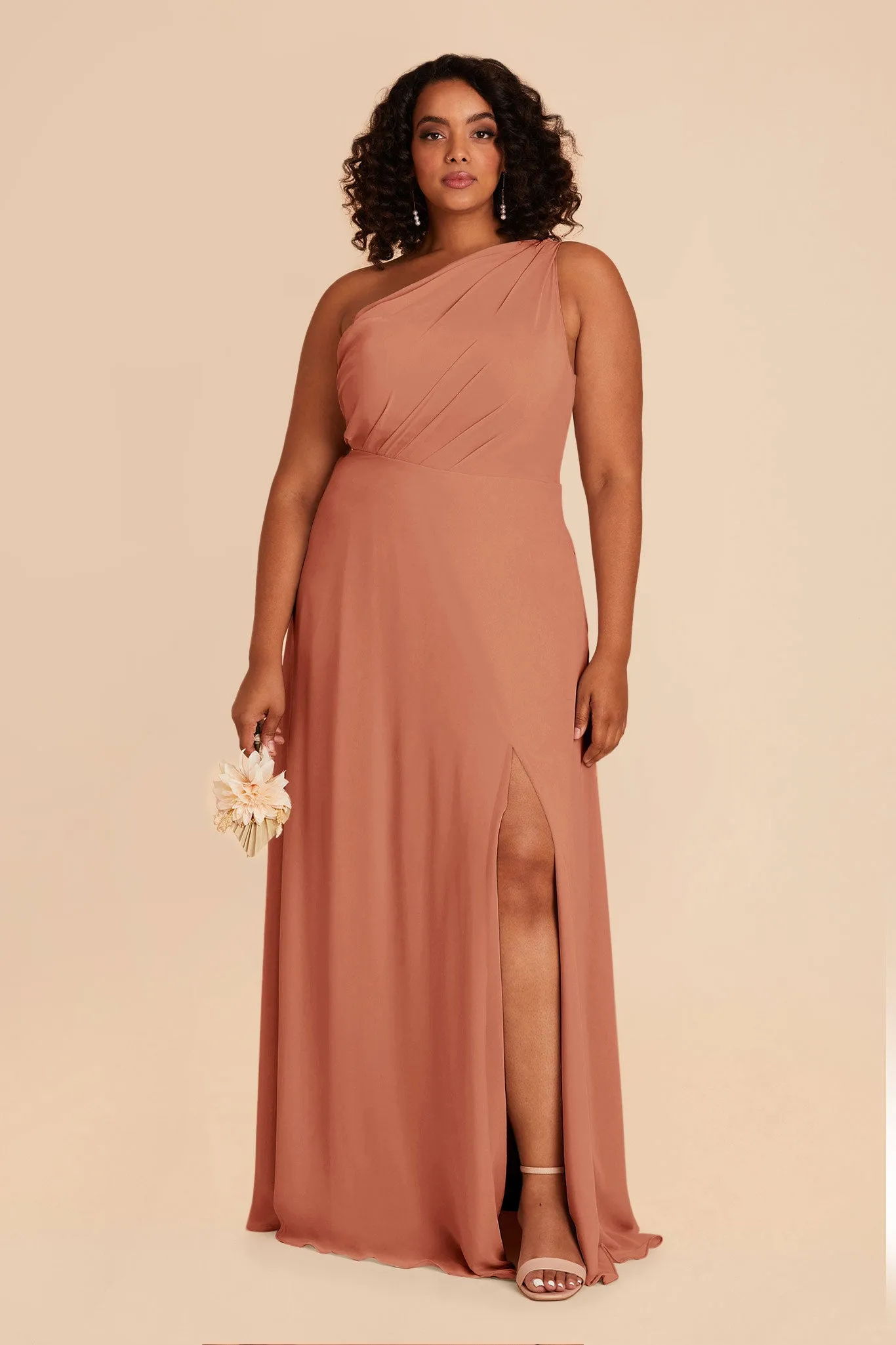 Kira Chiffon Dress With Slit - Terracotta sold by Birdy Grey product image thumbnail 2