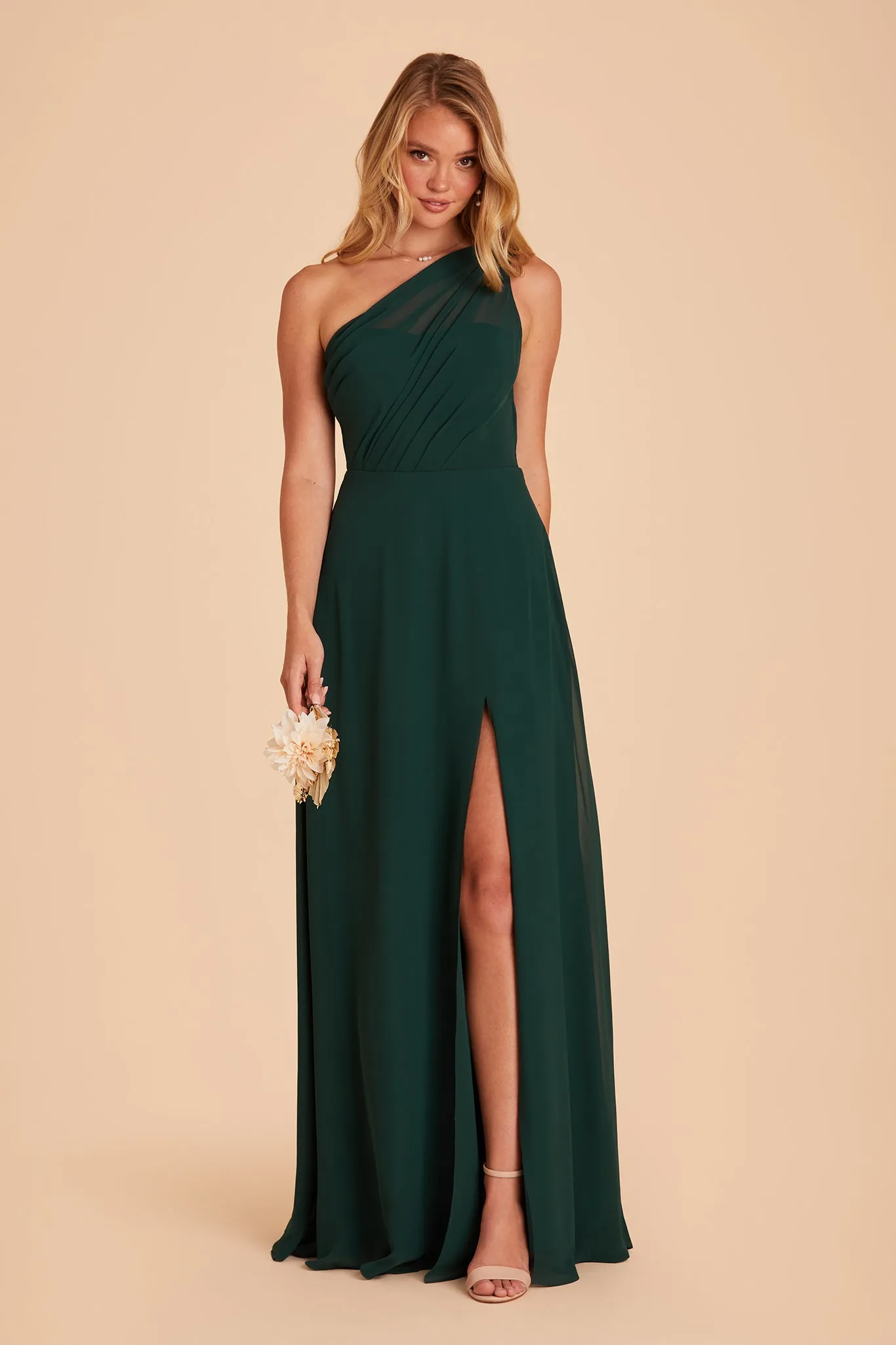 Kira Chiffon Dress With Slit - Emerald sold by Birdy Grey product image thumbnail 4