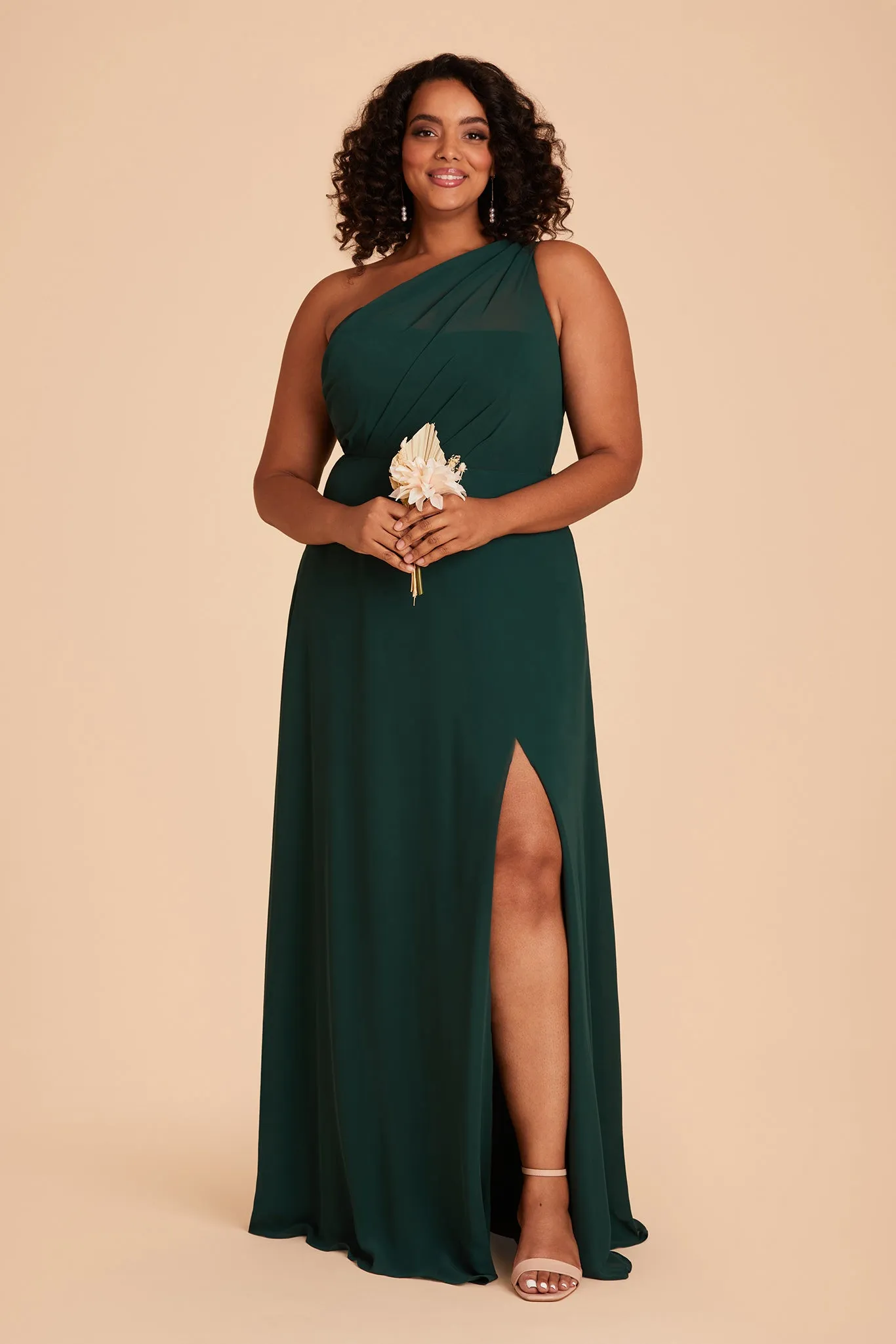 Kira Chiffon Dress With Slit - Emerald sold by Birdy Grey product image thumbnail 2
