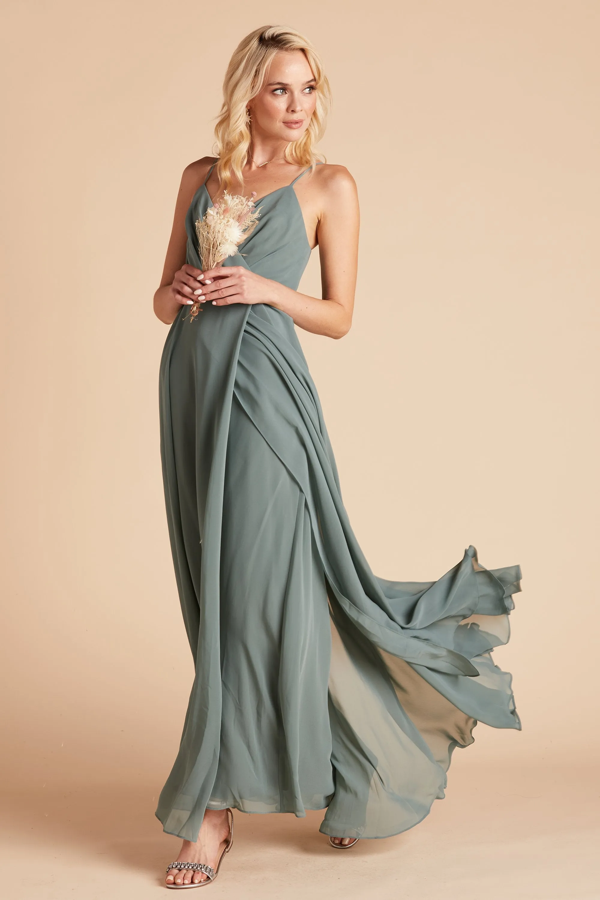Kaia Chiffon Dress - Sea Glass sold by Birdy Grey product image thumbnail 3