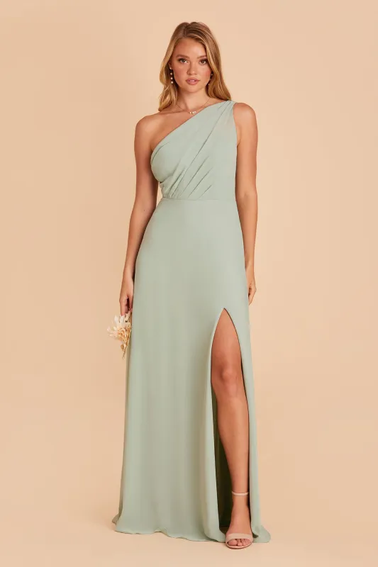 Kira Chiffon Dress With Slit - Sage sold by Birdy Grey