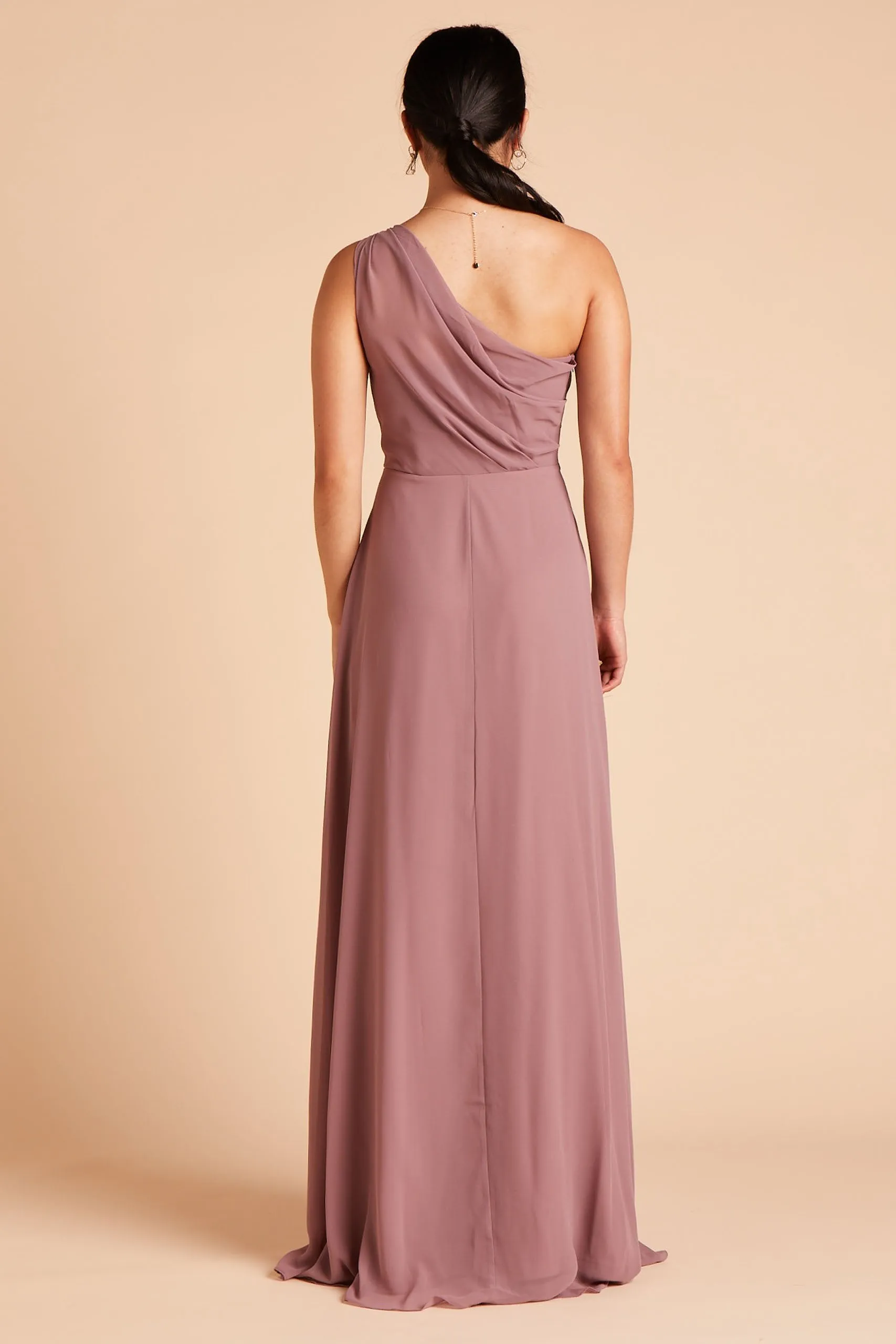 Kira Chiffon Dress With Slit - Dark Mauve sold by Birdy Grey product image thumbnail 5