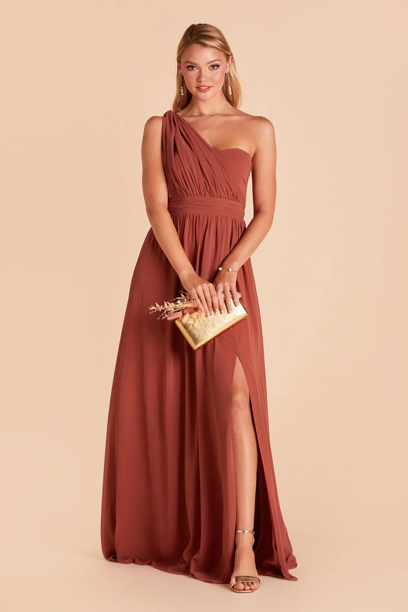 Grace Chiffon Dress With Slit - Spice sold by Birdy Grey product image thumbnail 4