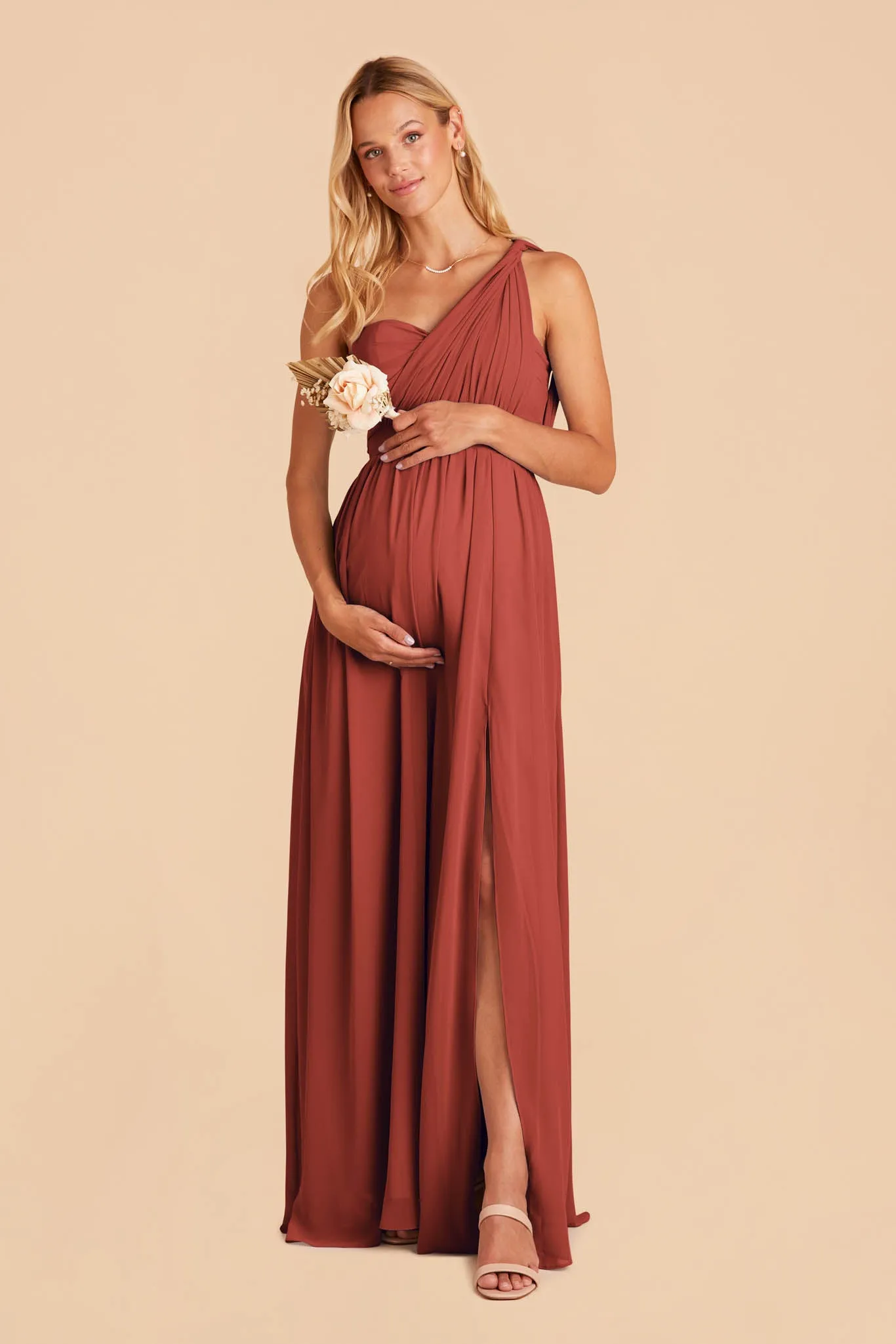 Grace Chiffon Dress With Slit - Spice sold by Birdy Grey product image thumbnail 5