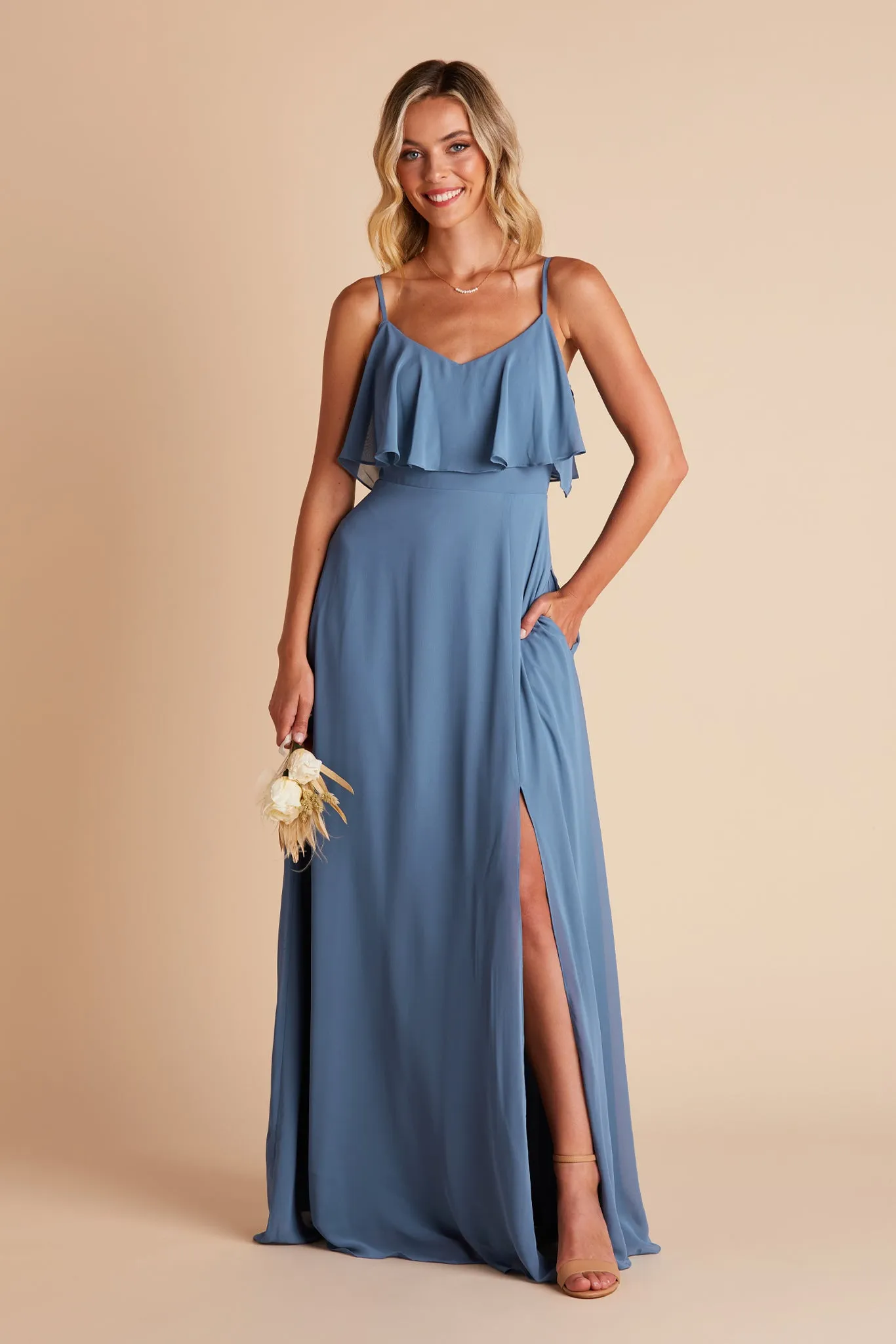 Jane Chiffon Dress With Slit - Twilight sold by Birdy Grey product image thumbnail 4