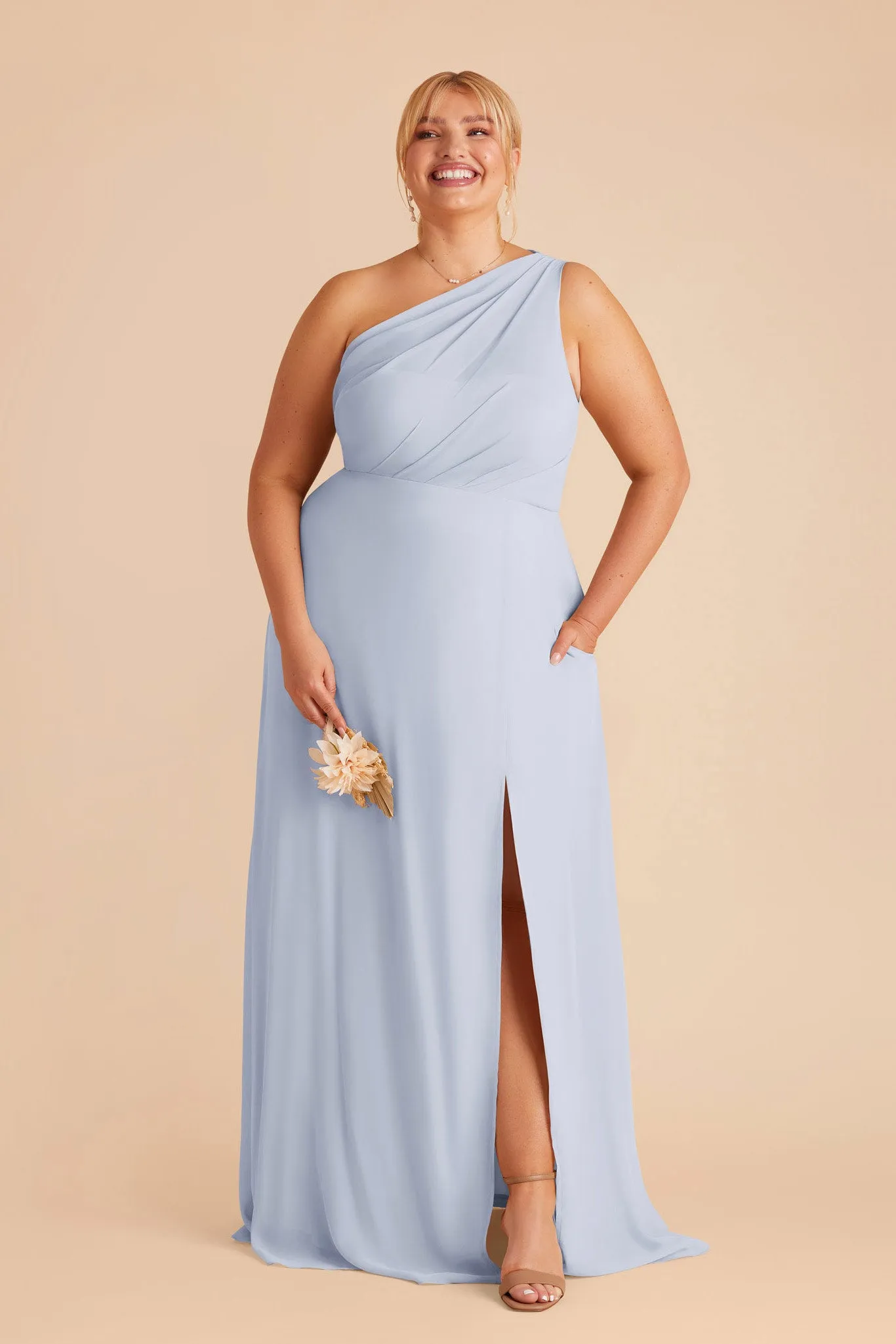 Kira Chiffon Dress With Slit - Ice Blue sold by Birdy Grey product image thumbnail 2