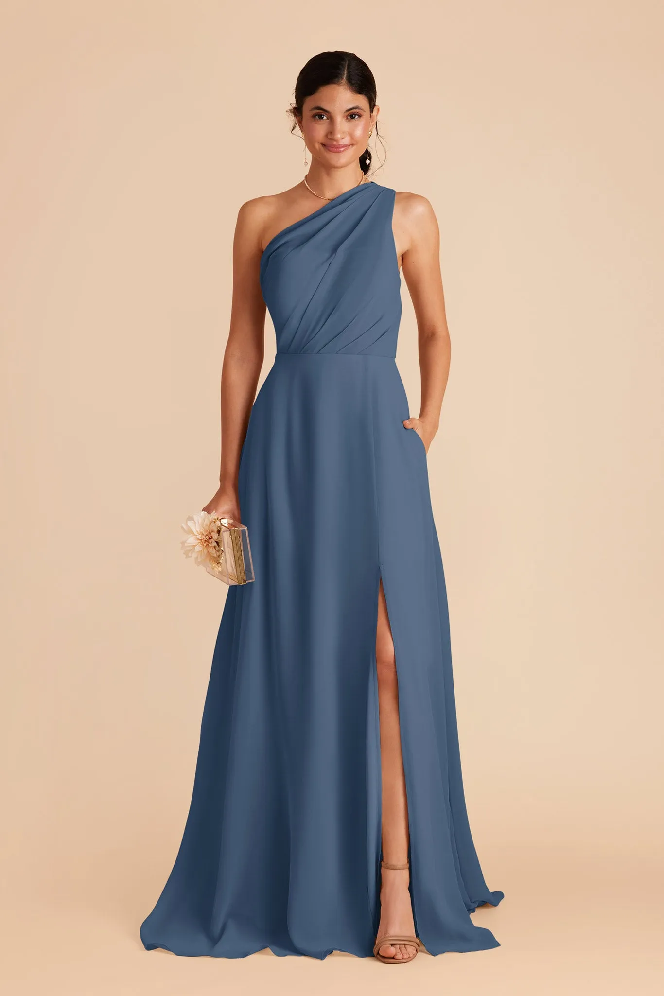 Kira Chiffon Dress With Slit - Twilight sold by Birdy Grey product image thumbnail 3